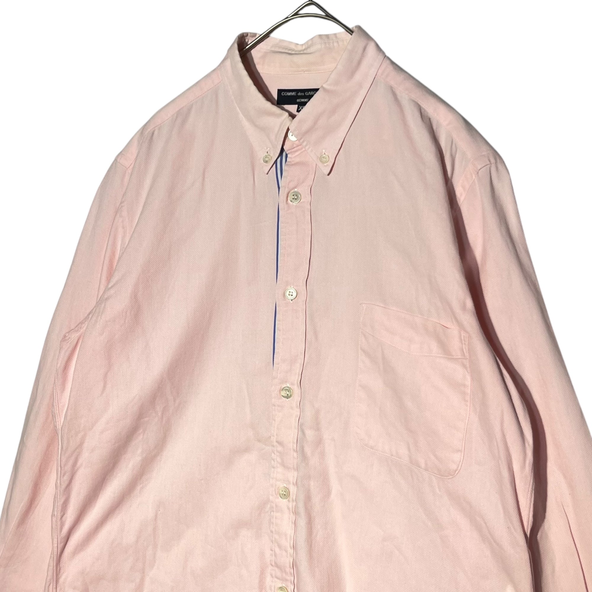 COMME des GARCONS HOMME(コムデギャルソンオム) 11SS Centerline button-down long sleeve shirt センターライン ボタンダウン 長袖 シャツ HG-B032 XS ピンク AD2010