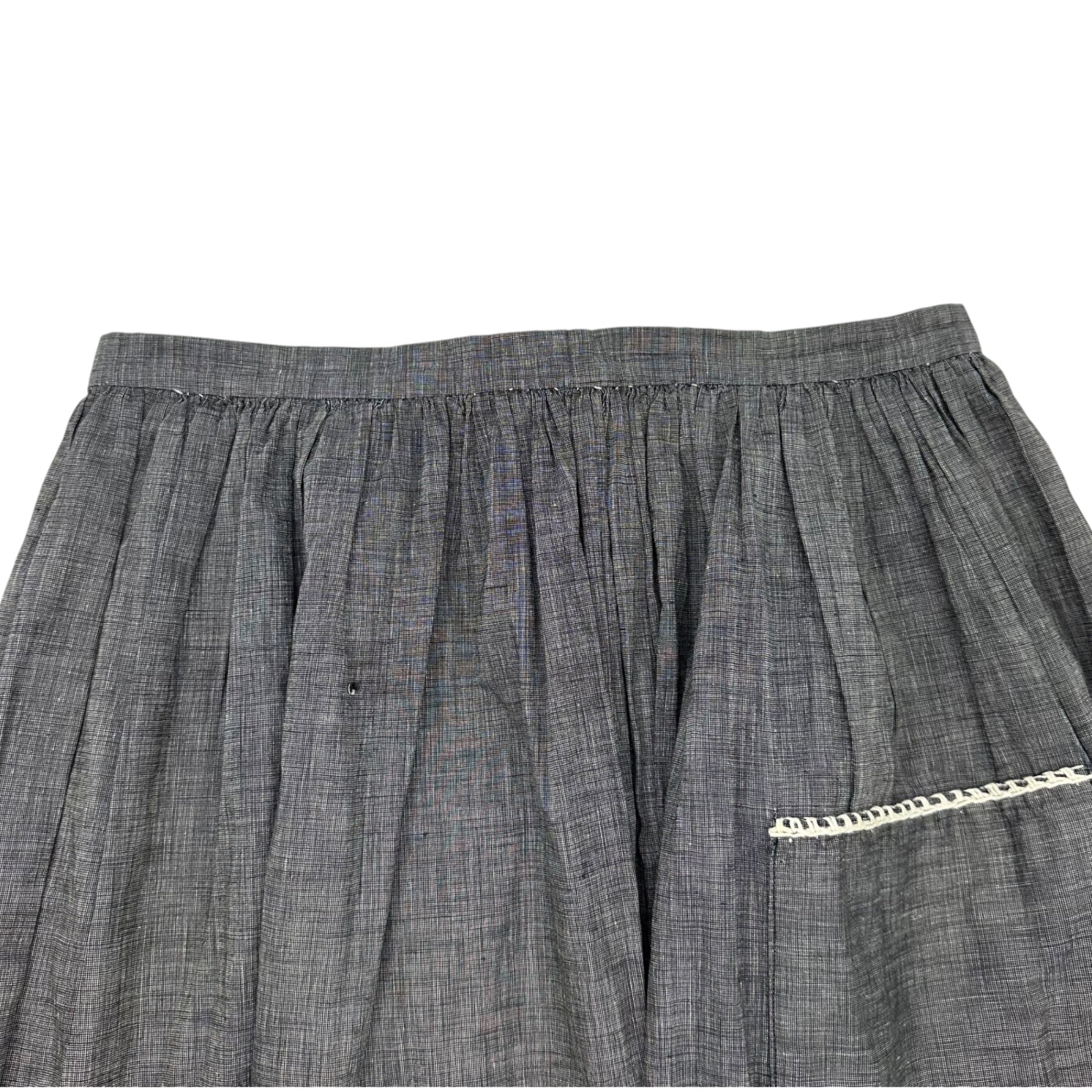 Euro vintage(ヨーロッパヴィンテージ) 70's Mont Blanc_ami ami lace knit skirt ニットレース編みスカート 表記無し(Mサイズ程度) ベージュ / 後見頃裾に汚れ有