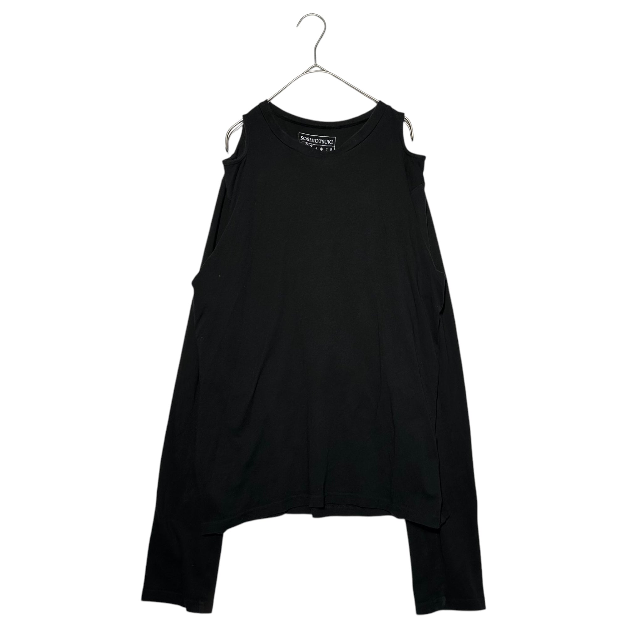 SOSHIOTSUKI(ソウシ オオツキ) 22SS Longsleeve Born Muslin Top 長袖 ボーン モスリン カットソー S22SS18CS-LS 46 ブラック