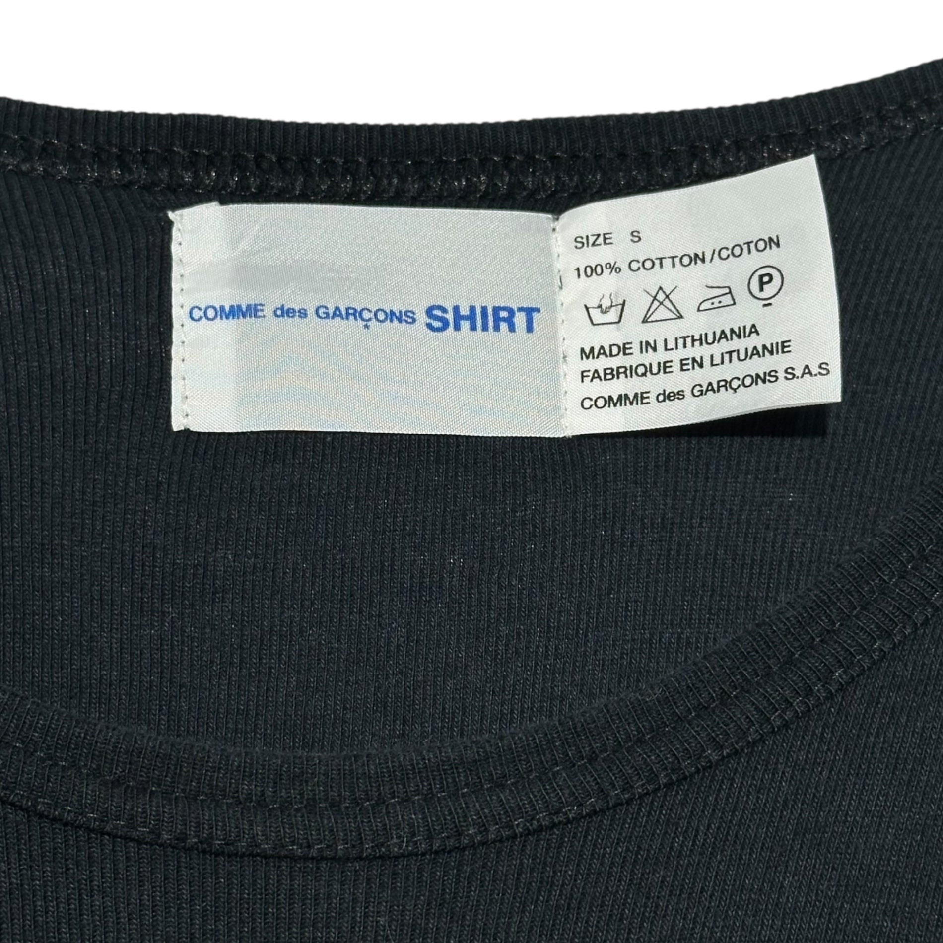 COMME des GARCONS SHIRT(コムデギャルソンシャツ) Basic Crew Neck T-Shirt ベーシック クルーネック Tシャツ S ブラック