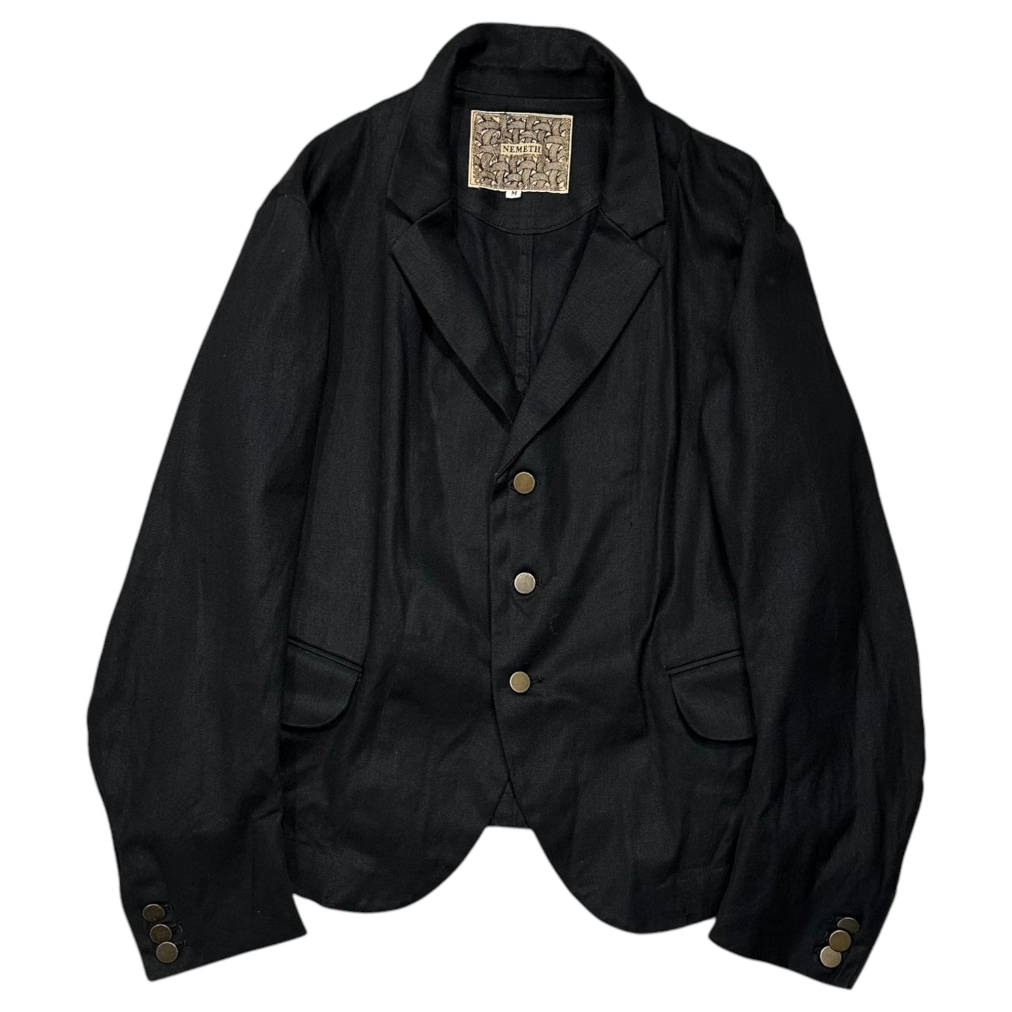 Nemeth(ネメス) 00's Cotton 3B Knee-Damage Set Up コットン 3ボタン 膝 ダメージ セットアップ JKT:9104 BOTTOMS:RL20 M ブラック