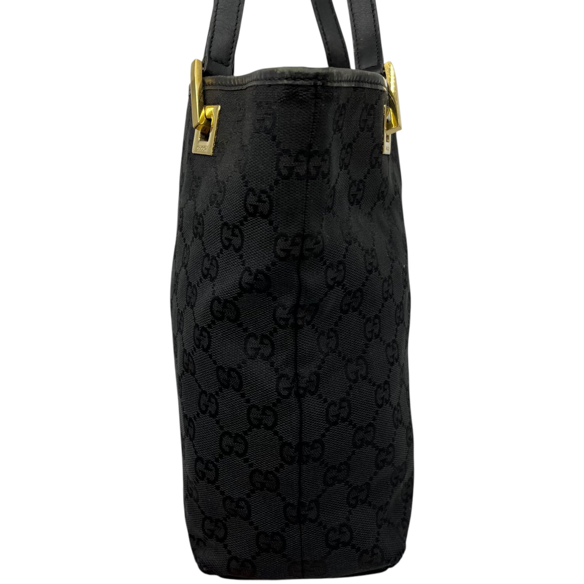 GUCCI(グッチ) GG canvas gold hardware tote bag GG キャンバス ゴールド金具 トート バッグ 002・1099 001998 ブラック 肩掛け ハンド ワンショルダー