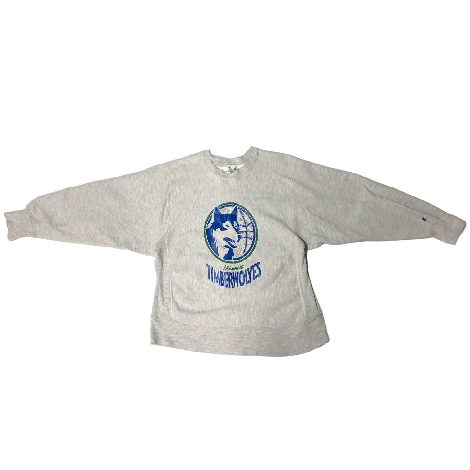 Champion(チャンピオン) 80's "NBA MINNESOTA TIMBERWOLVES" REVERSE WEAVE リバースウィーブ スウェット M ライトグレー 80年代 トリコタグ USA製 バスケットボール