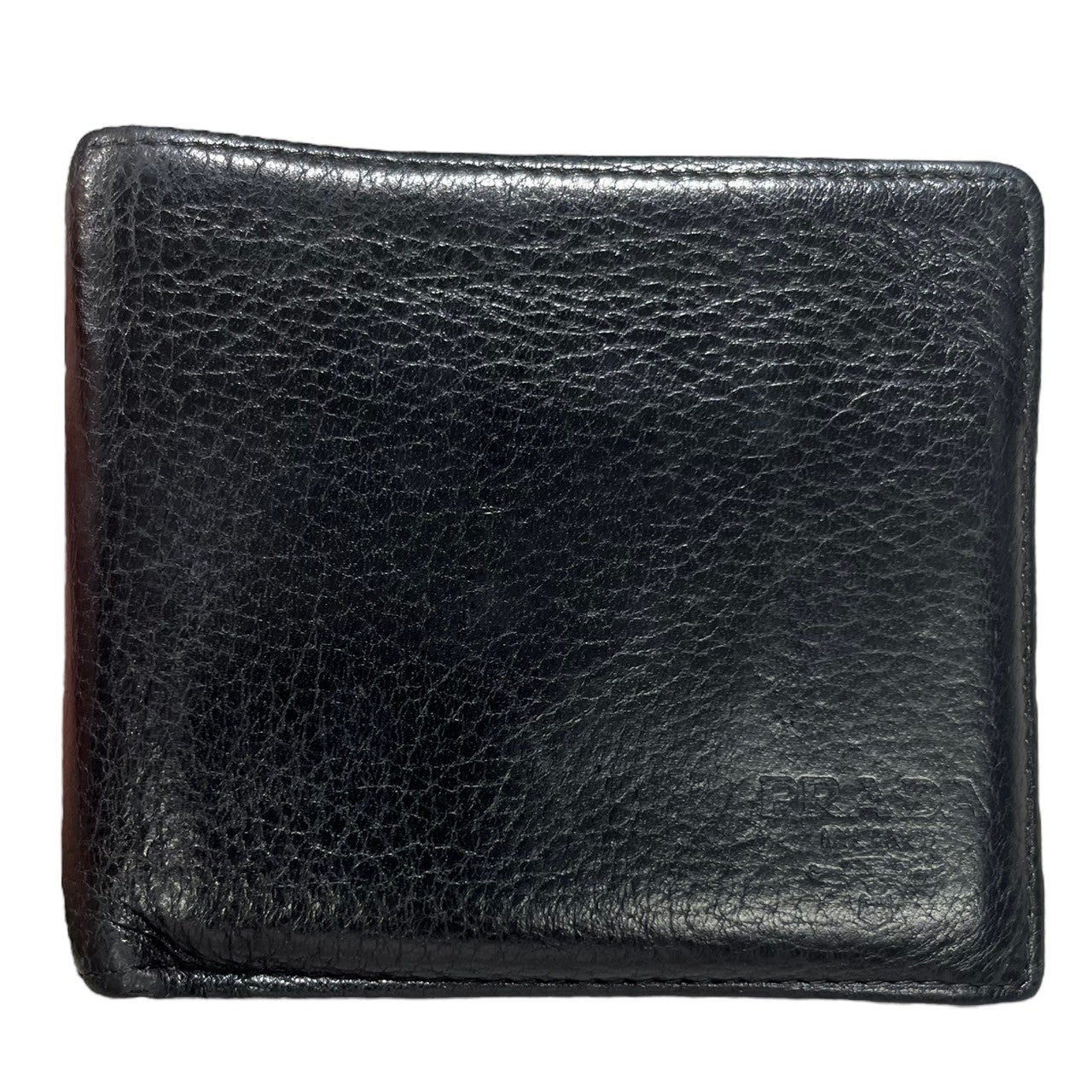 PRADA(プラダ) bifold leather wallet 2つ折り レザー 財布 2M0738 ブラック ロゴ 本革