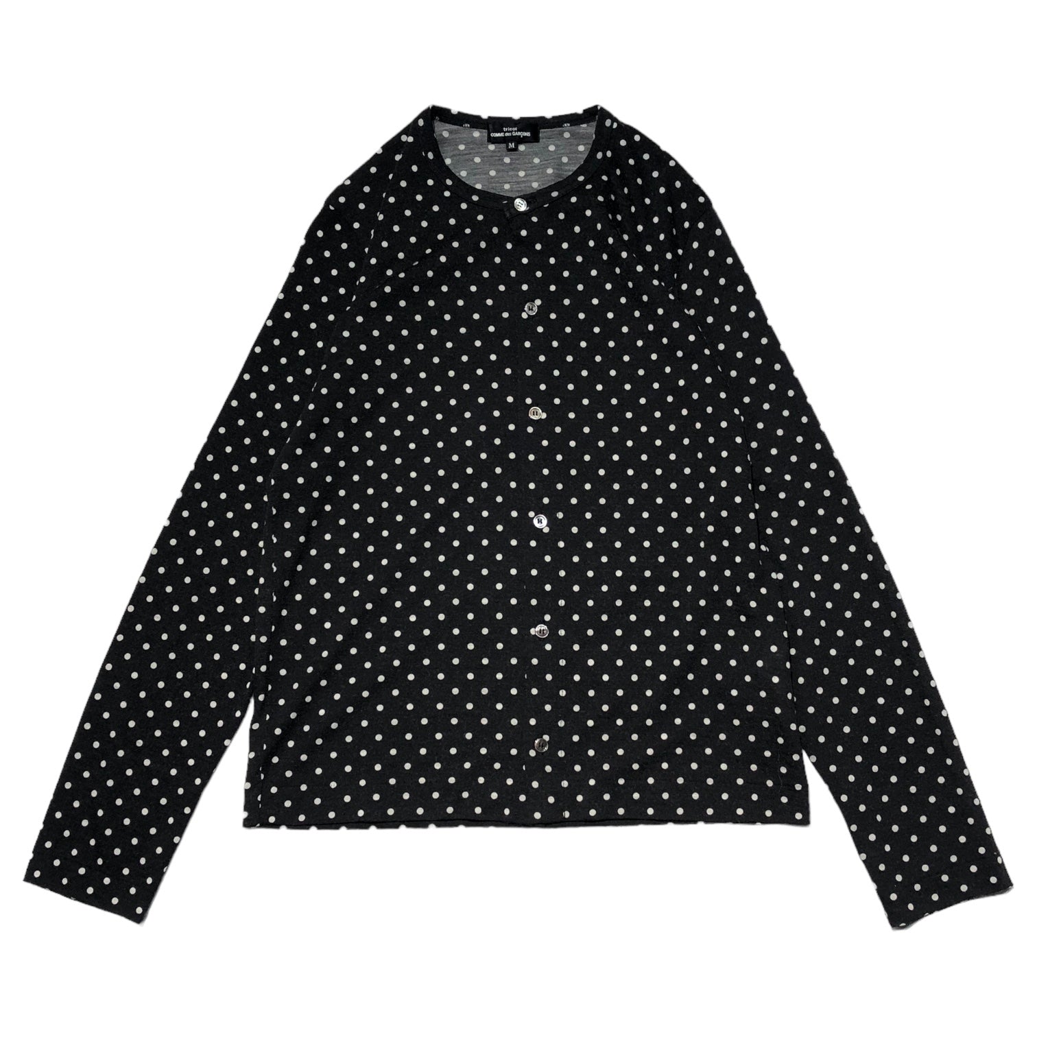 tricot COMME des GARCONS(トリココムデギャルソン) 10SS polka dot wool cardigan ドット柄 ウール カーディガン TE-T010 M ブラック カットソー 薄手