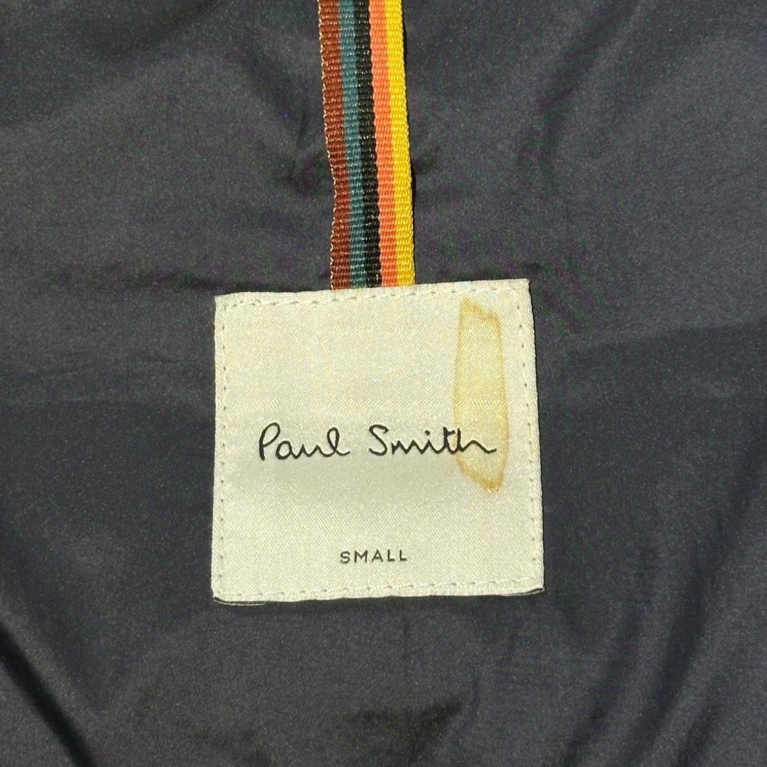 PAUL SMITH(ポールスミス) Loro Piana fabric fur trimmed down jacket ロロピアーナ社製 ファブリック ファー 装飾 ダウン ジャケット 283126 R265S S ネイビー×ベージュ