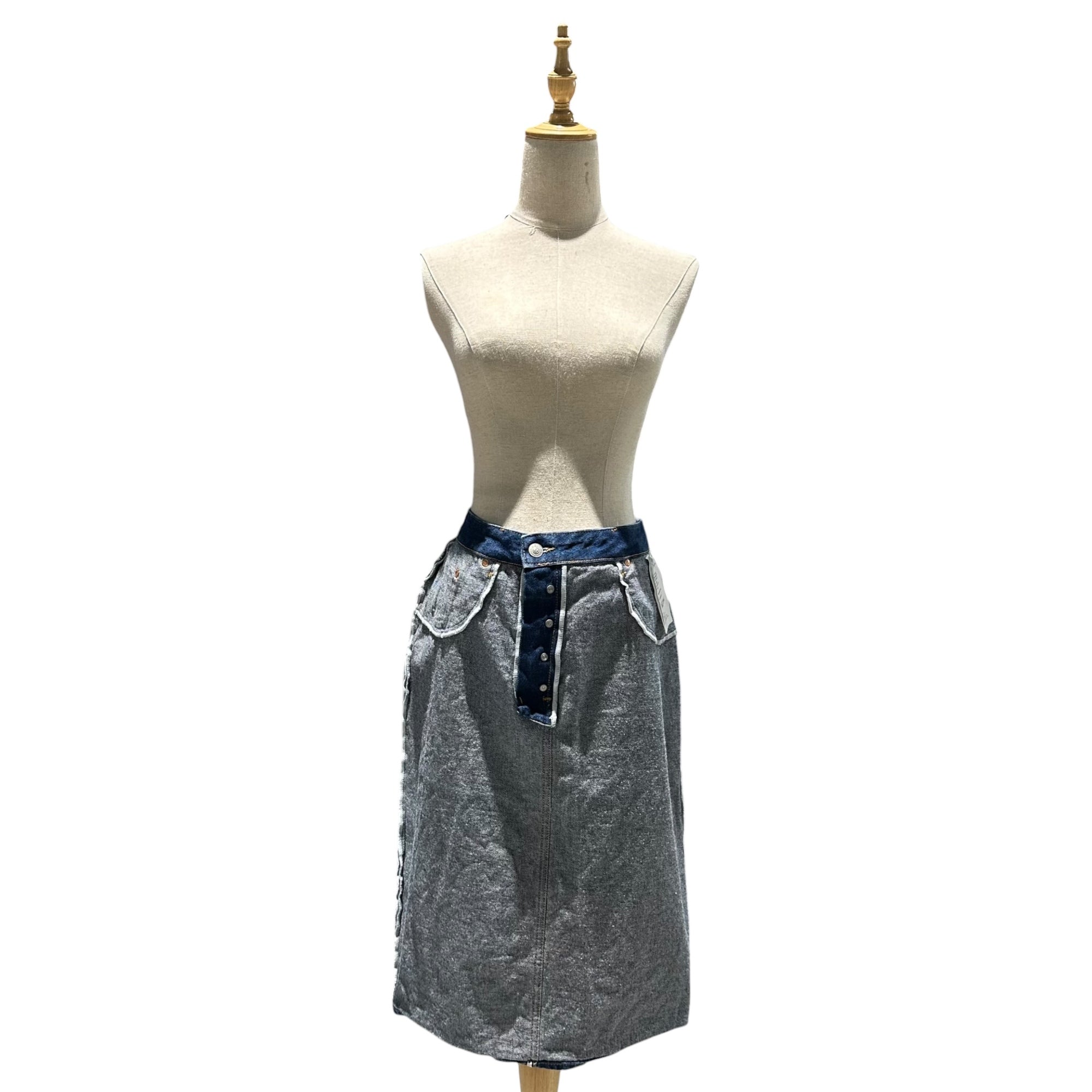MM6 Maison Margiela(エムエムシックス) 2021AW Inside-Out Denim Skirt インサイドアウト デニム スカート S62MA0068 46 インディゴ