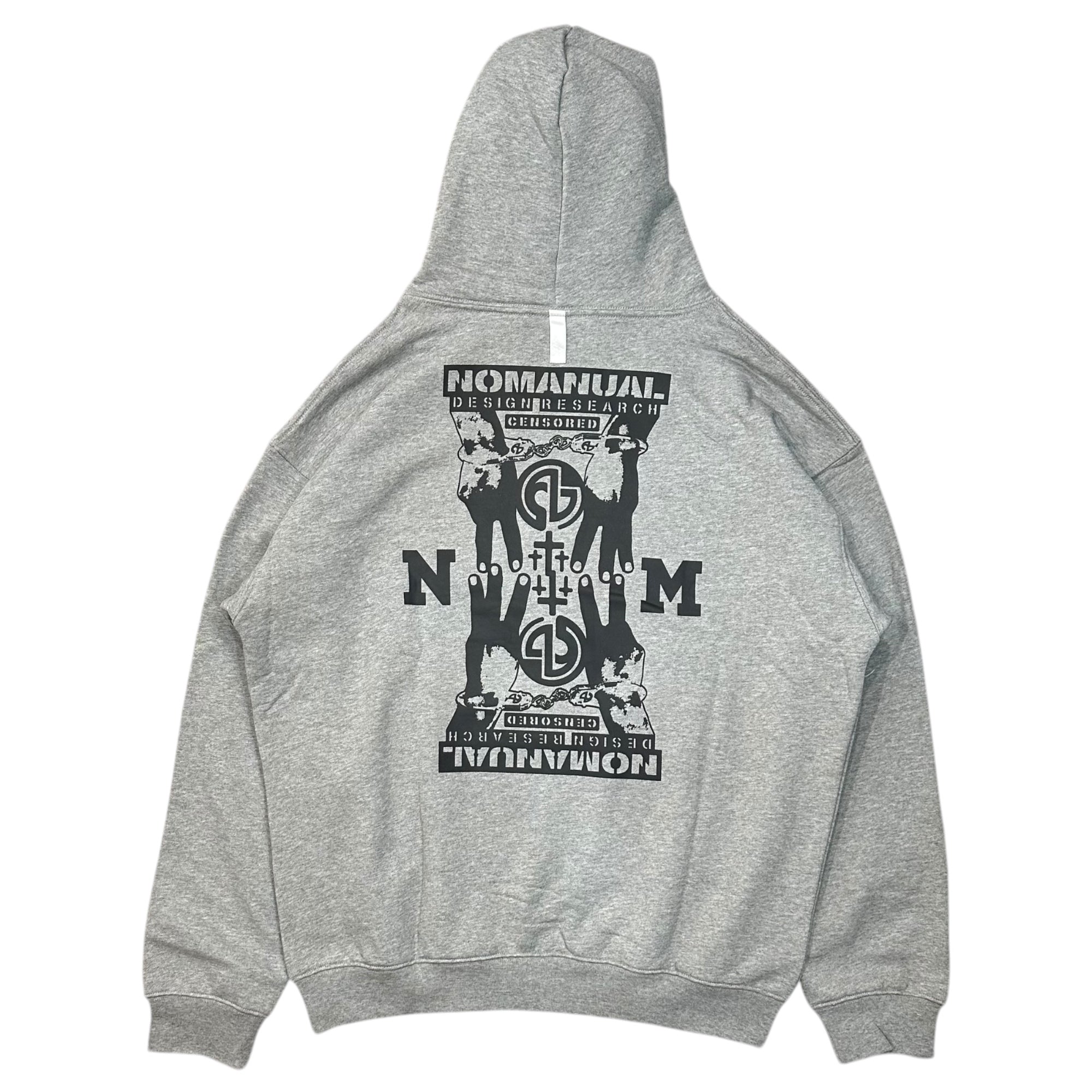 NOMANUAL(ノーマニュアル) N.M.C front graphic HOODIE フロント グラフィック フーディ パーカー L グレー