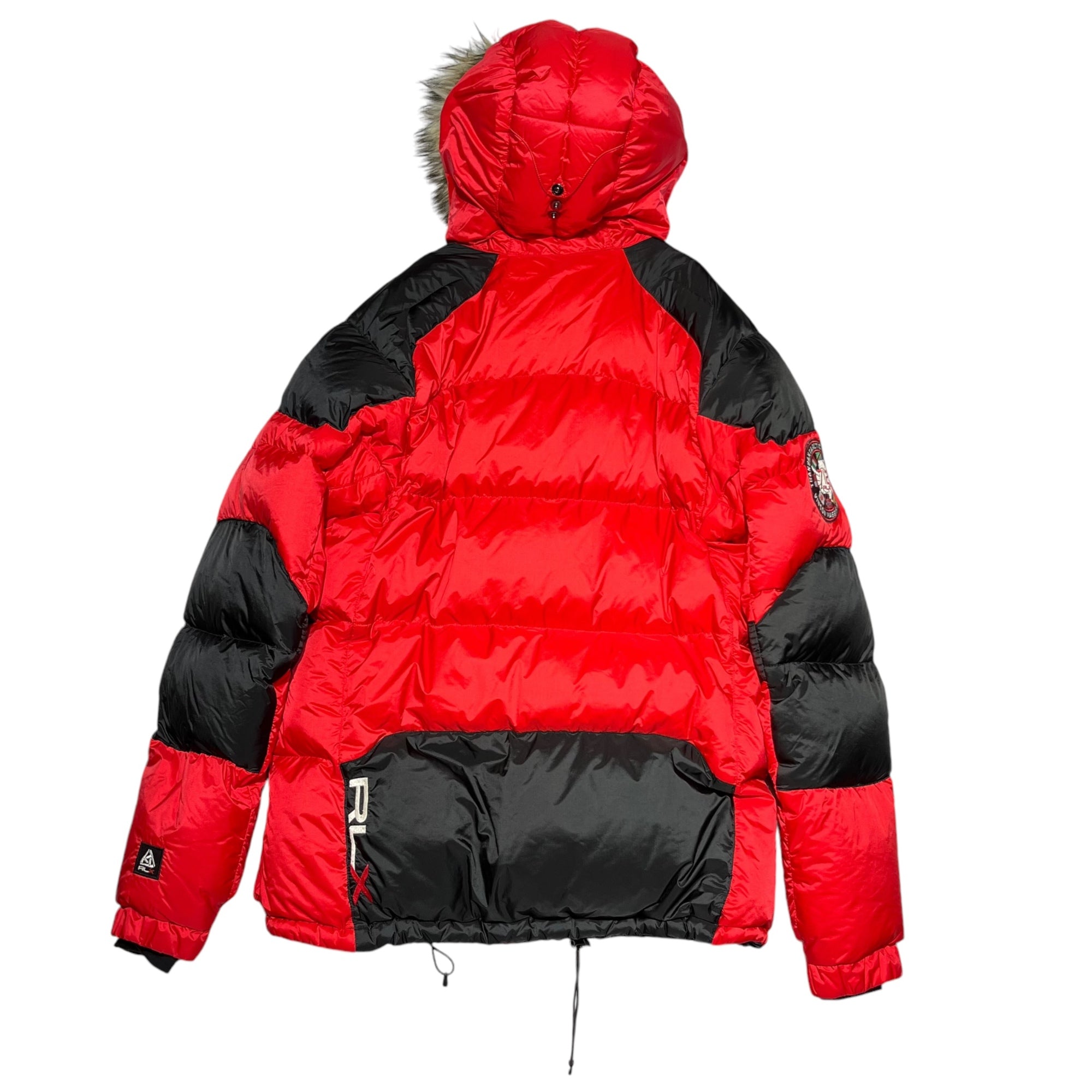 RLX RALPH LAUREN(アールエルエックスラルフローレン) 2012 RADIAL DOWN JACKET 大陸横断遠征記念限定 ファー ダウン ジャケット 表記無し(S~M程度) レッド×ブラック