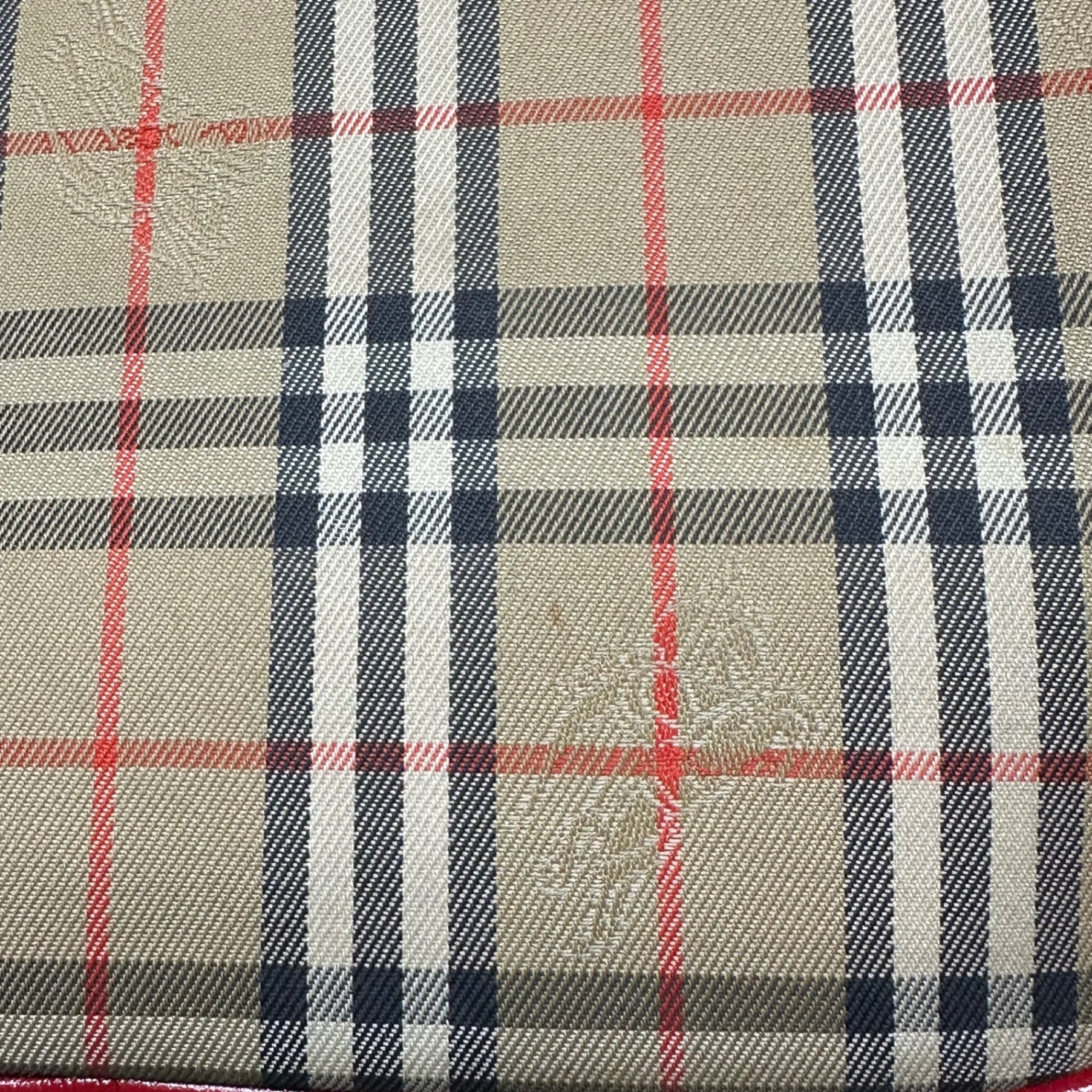 Burberrys(バーバリーズ) Nova Checked Leather Switching Mini Bag ノヴァチェック レザー 切替 ミニ バッグ ベージュ×レッド ワンショルダー ハンド