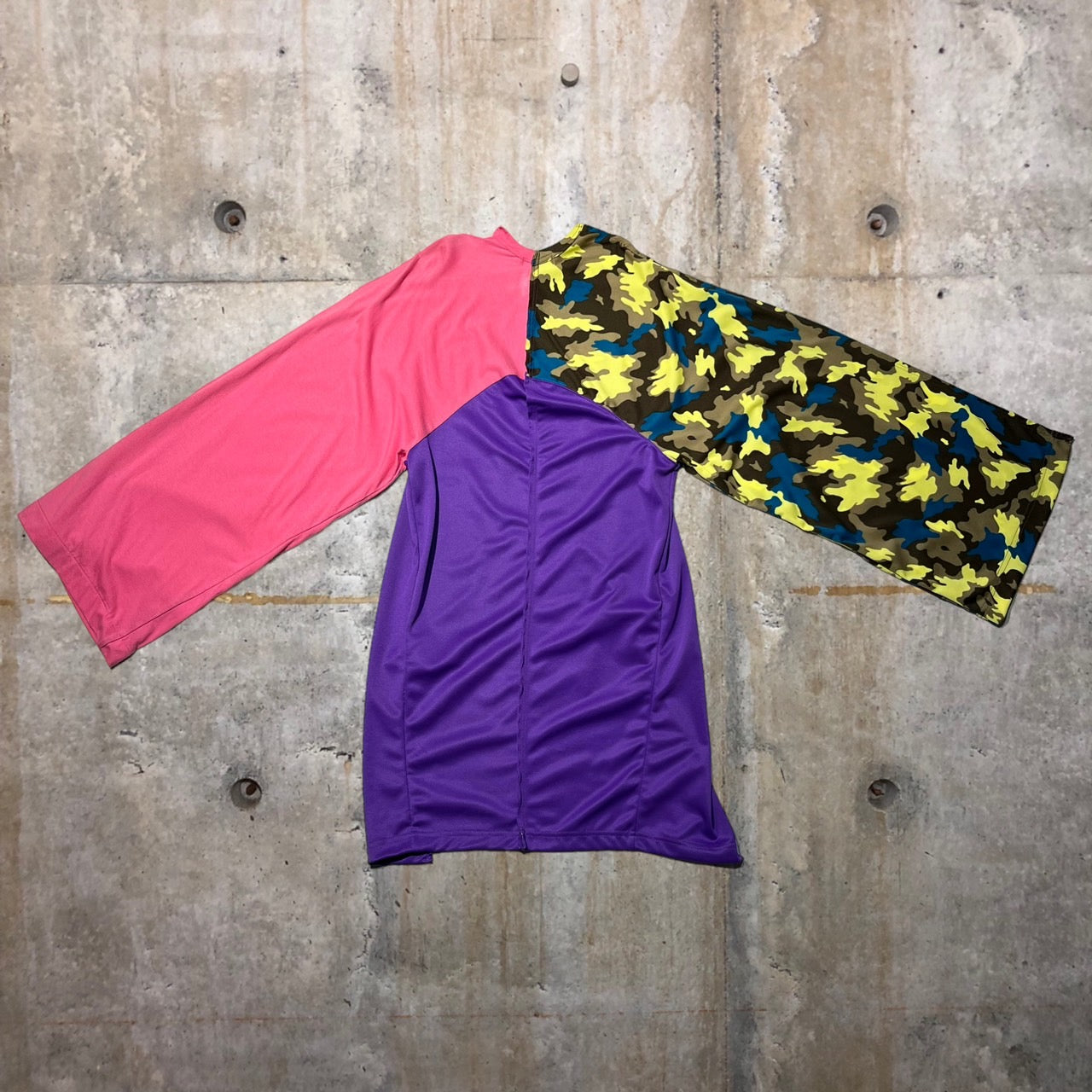 COMME des GARCONS HOMME PLUS(コムデギャルソンオムプリュス) 19SSドッキングカットソー PC-T032 S ピンク×パープル AD2018 コレクションランウェイ着用モデル