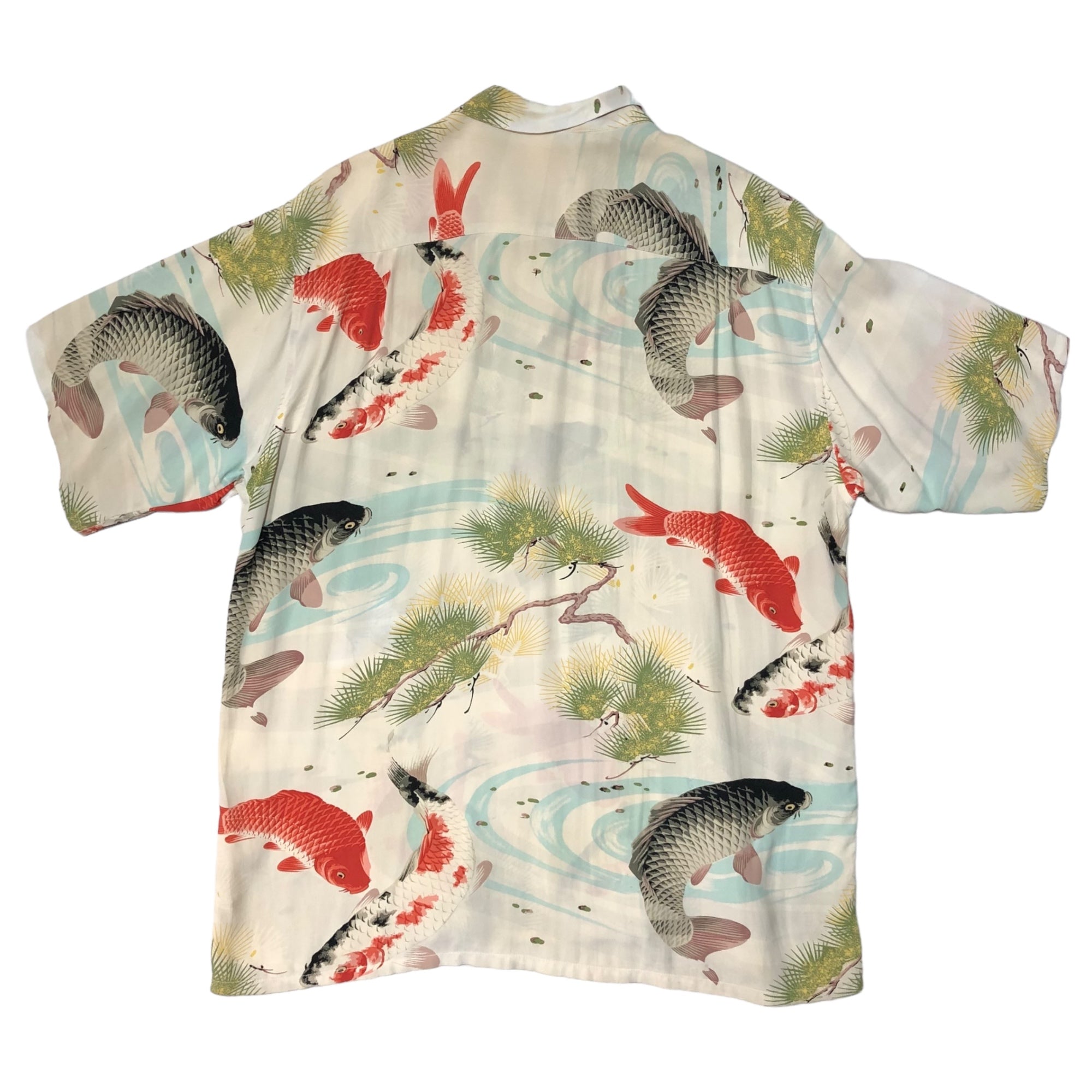 SUN SURF(サンサーフ東洋) RAYON S/S SPECIAL EDITION HOOKANO "NISHIKI KOI" 錦鯉 レーヨン アロハシャツ SS34665 M ホワイト 半袖