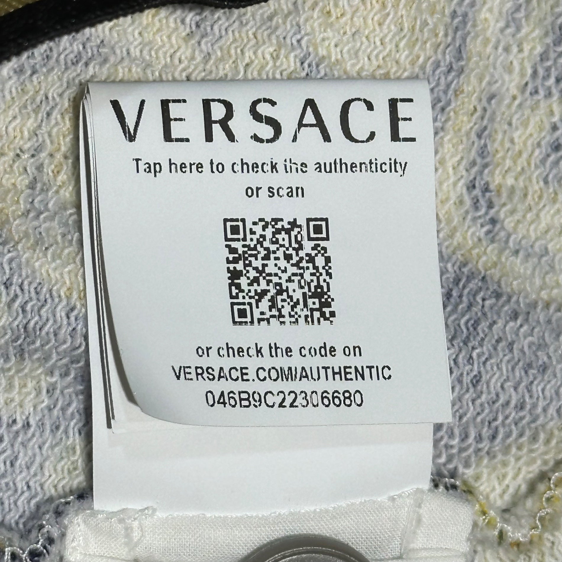 VERSACE(ヴェルサーチヴェルサーチェ) All-over print leggings pants 総柄 レギンス パンツ YD000191 A232755 164cm ネイビー×イエロー