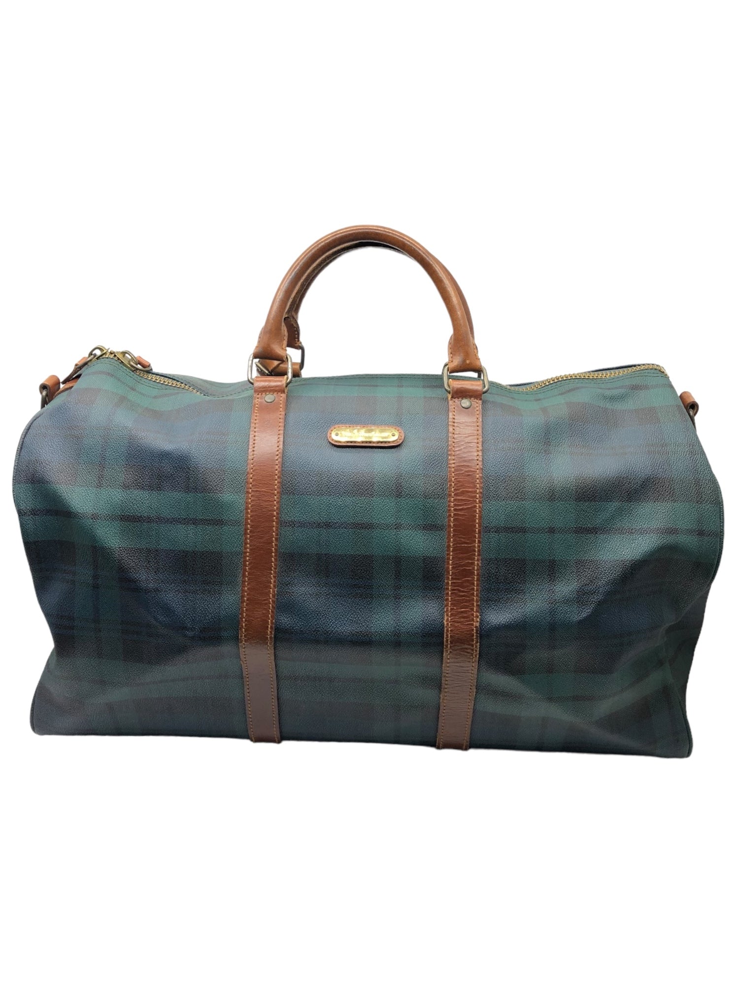 POLO RALPH LAUREN(ポロラルフローレン) 90'sチェック柄ボストンバッグ グルーン