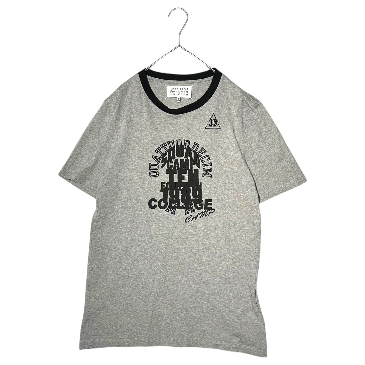 MAISON MARGIELA(メゾンマルジェラ) 17SS College T-shirt カレッジ Tシャツ S50GC0459 44(XS程度) グレー リンガー
