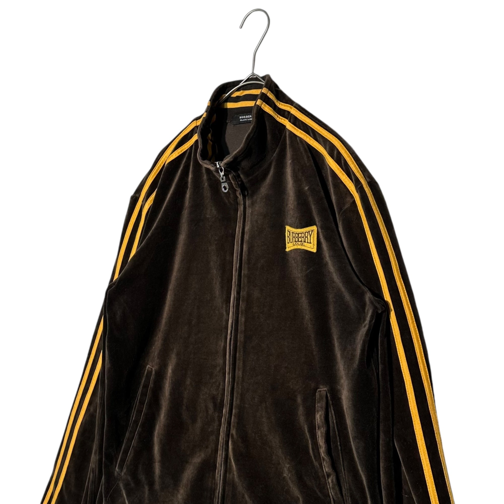 BURBERRY BLACK LABEL(バーバリーブラックレーベル) Logo Velour Track Jacket ロゴ ベロア トラック ジャケット BMV80-319-58 2 ブラウン×オレンジ