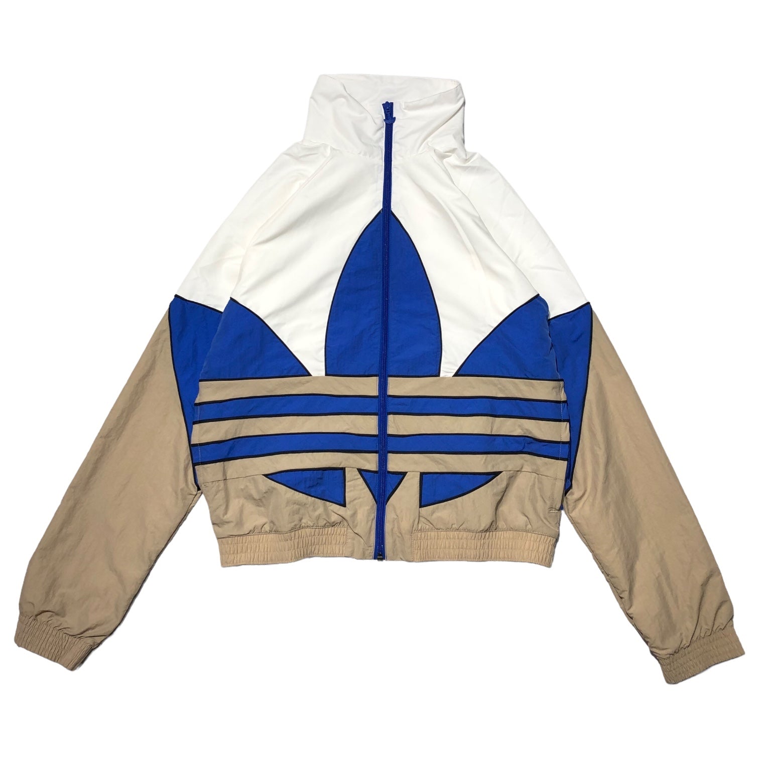 adidas originals(アディダスオリジナルス) ビッグ トレフォイル ウーブン トラックトップ GE0865 S ホワイト×ブルー×ベージュ