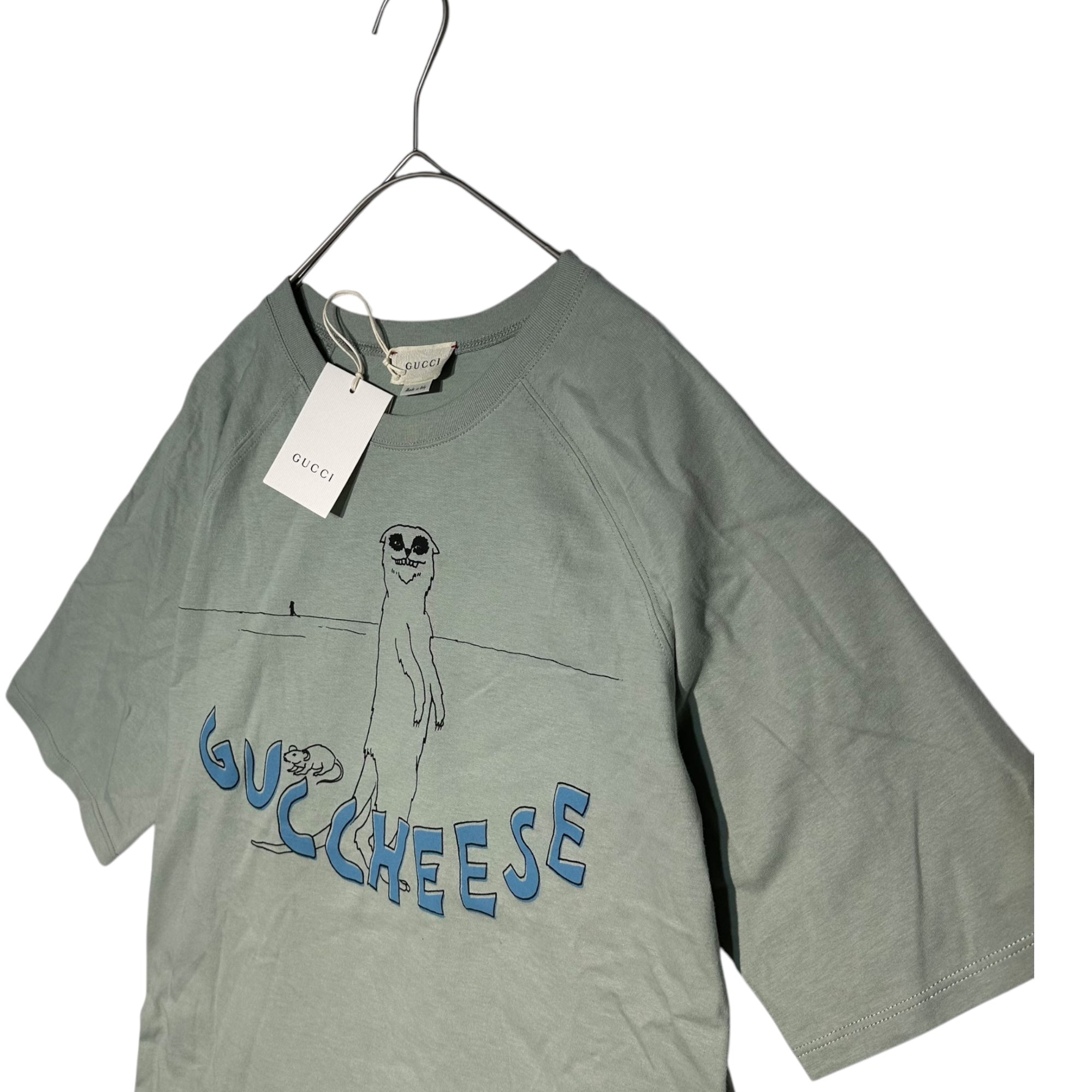 GUCCI(グッチ) Guccheese Monster Print T-Shirt in ミーヤキャット ネズミ プリント Tシャツ 575094 kids12(レディースXS程度) ミント