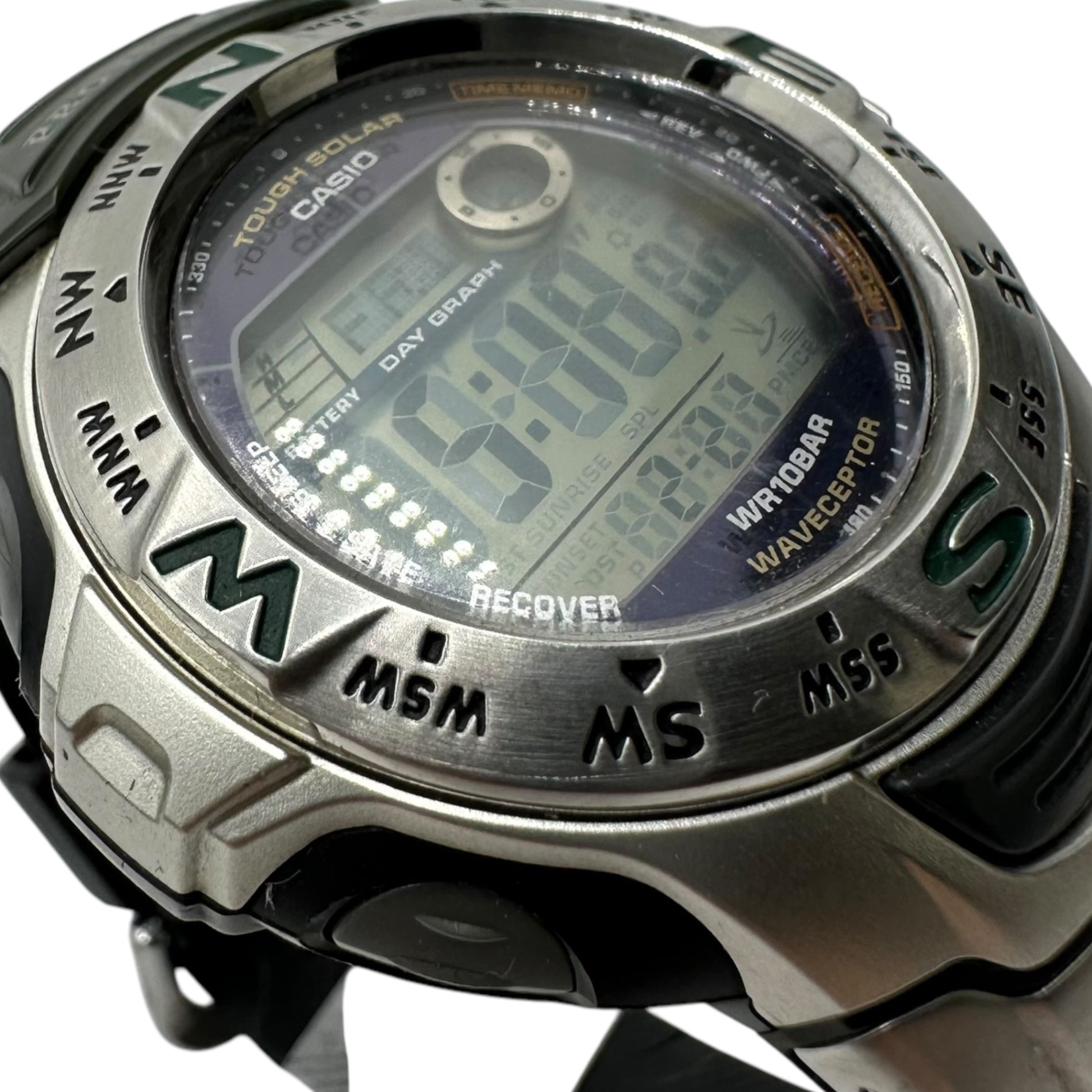 CASIO(カシオ) PROTREK プロテック ソーラー デジタル ウォッチ PRW-100BJ ブラック×シルバー 腕時計 アウトドア