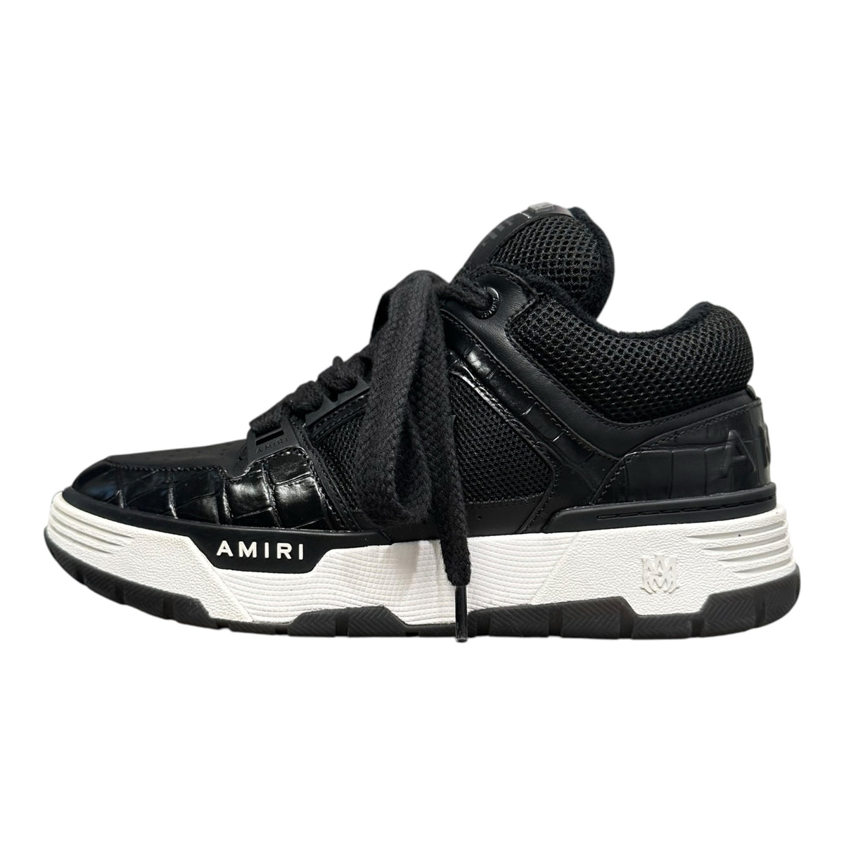 AMIRI(アミリ) Croc-Embossed Low-Cut Sneakers クロコ型押し ローカット スニーカー MA-1-23 29cm ブラック