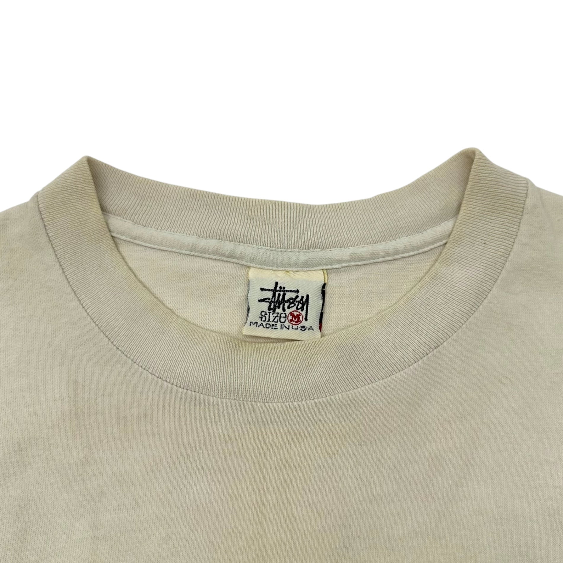 STUSSY(ステューシー) 90's S Logo Crown Print Vintage T-Shirt Sロゴ クラウン プリント ヴィンテージ Tシャツ M ベージュ 白タグ 90年代 半袖 王冠