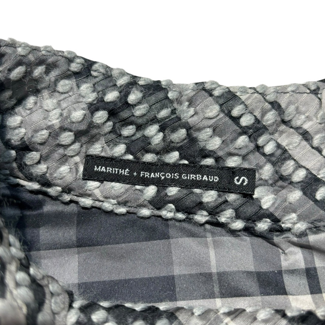 MARITHE FRANCOIS GIRBAUD(マリテフランソワジルボー) 00's Different material docking flare dress 異素材 ドッキング フレア ワンピース F7-9060 S グレー×ブラック Y2K 長袖