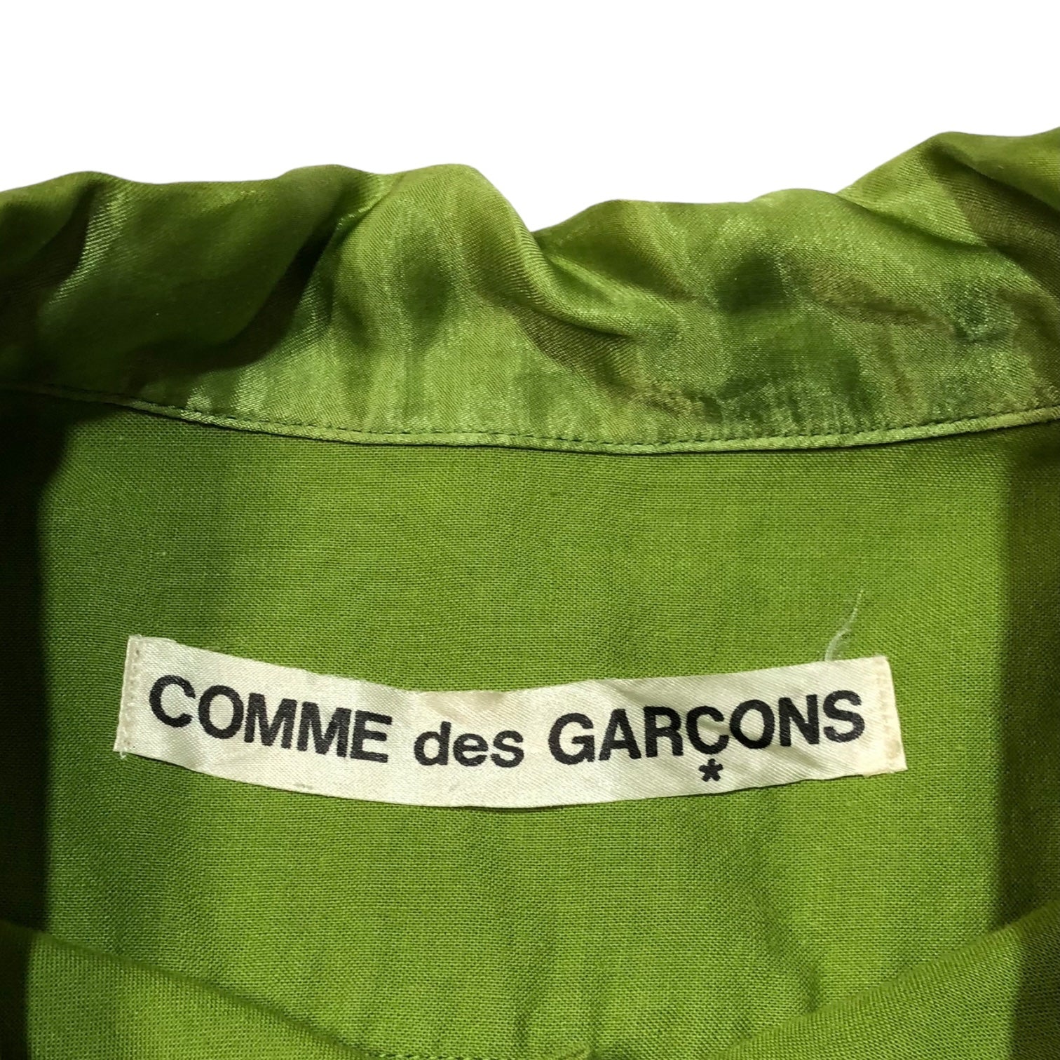 COMME des GARCONS(コムデギャルソン) Vintage Collar Satin Switch Oversize Shirt ヴィンテージ襟サテン切替オーバーサイズシャツ 表記無し(L~XL程度) グリーン