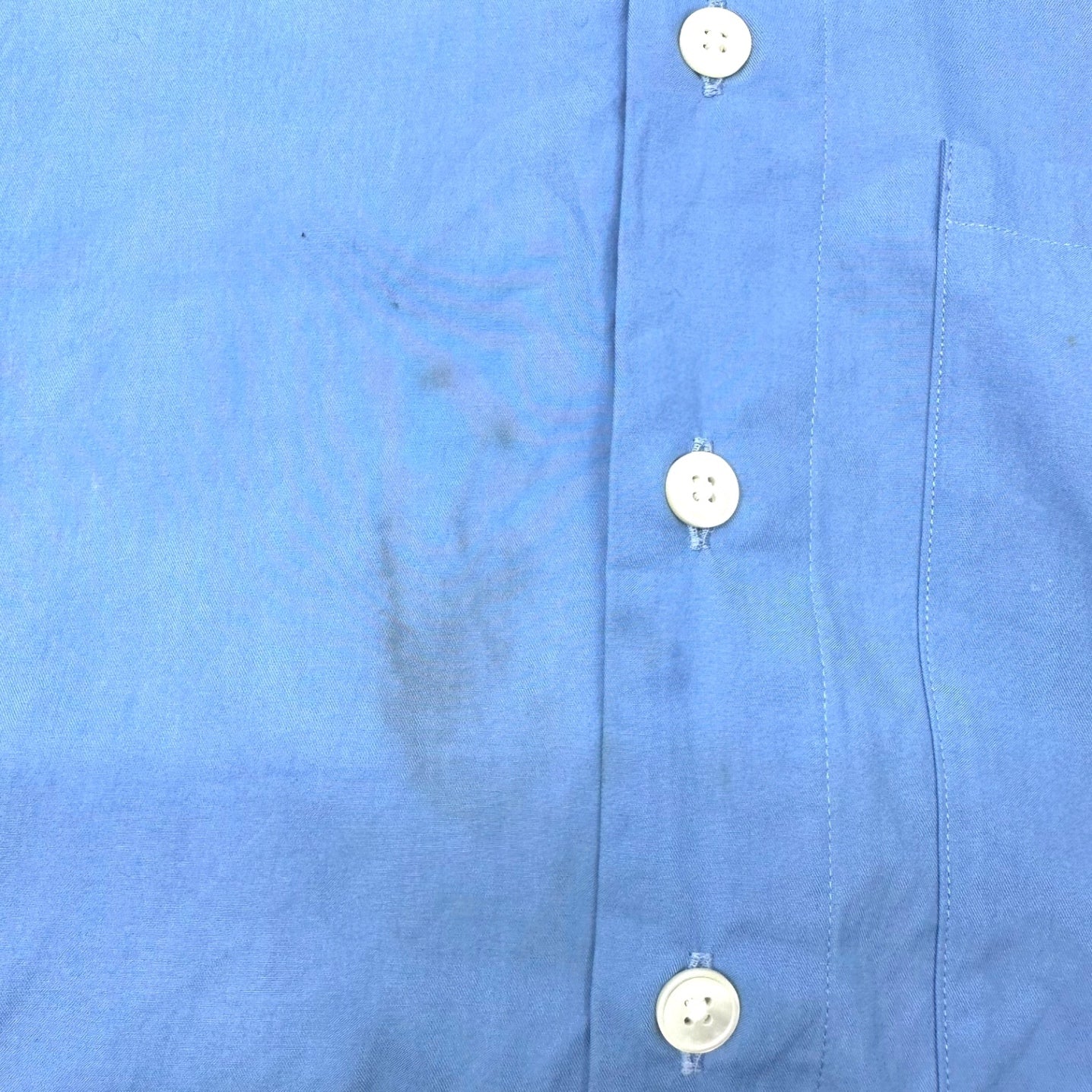 AURALEE(オーラリー) 24AW WASHED FINX TWILL BIG SHIRT ウォッシュド フィンクス ツイル ビッグ シャツ A24AS02TN 3(メンズS程度) ブルー 汚れ、左胸お直し跡有