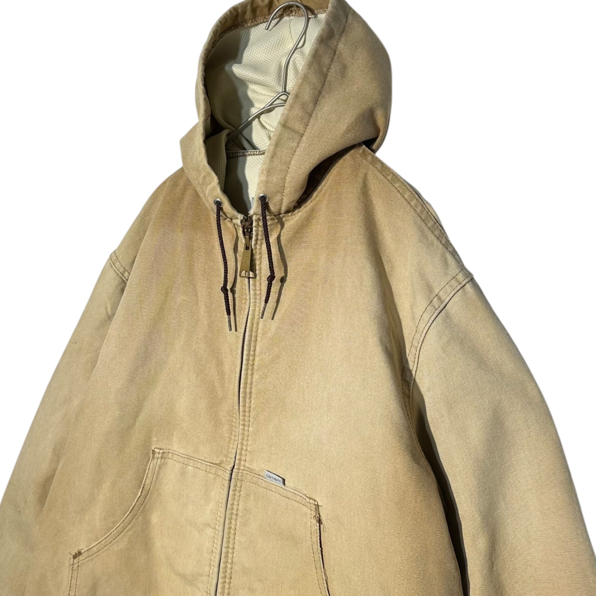 carhartt(カーハート) 1989's 100 YEARS Vintage Active Jacket 100周年 モデル ダック地 ヴィンテージ アクティブ ジャケット L カーキ 1988年12月製造 80年代 80's 星タグ USA製