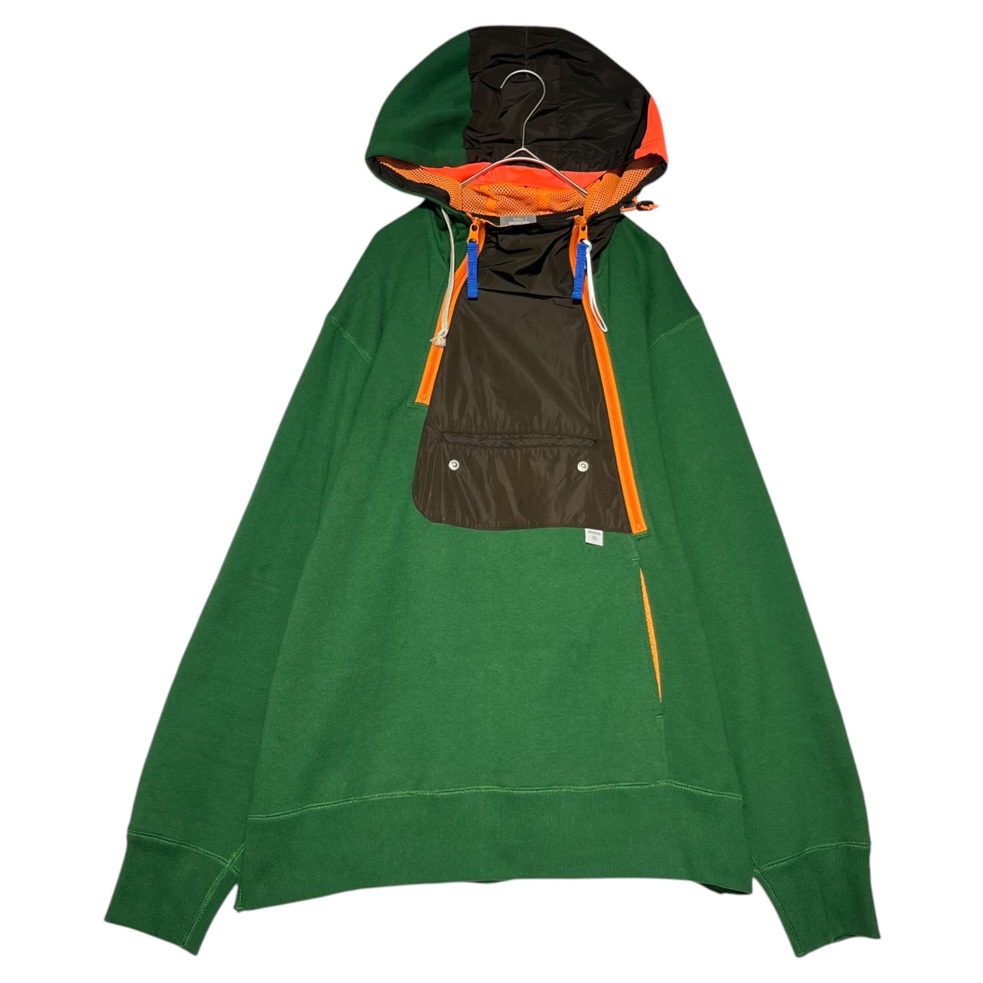 kolor BEACON(カラービーコン) 23SS switching hoodie 切替 フーディ パーカー 23SBM-T02231 1(S) グリーン