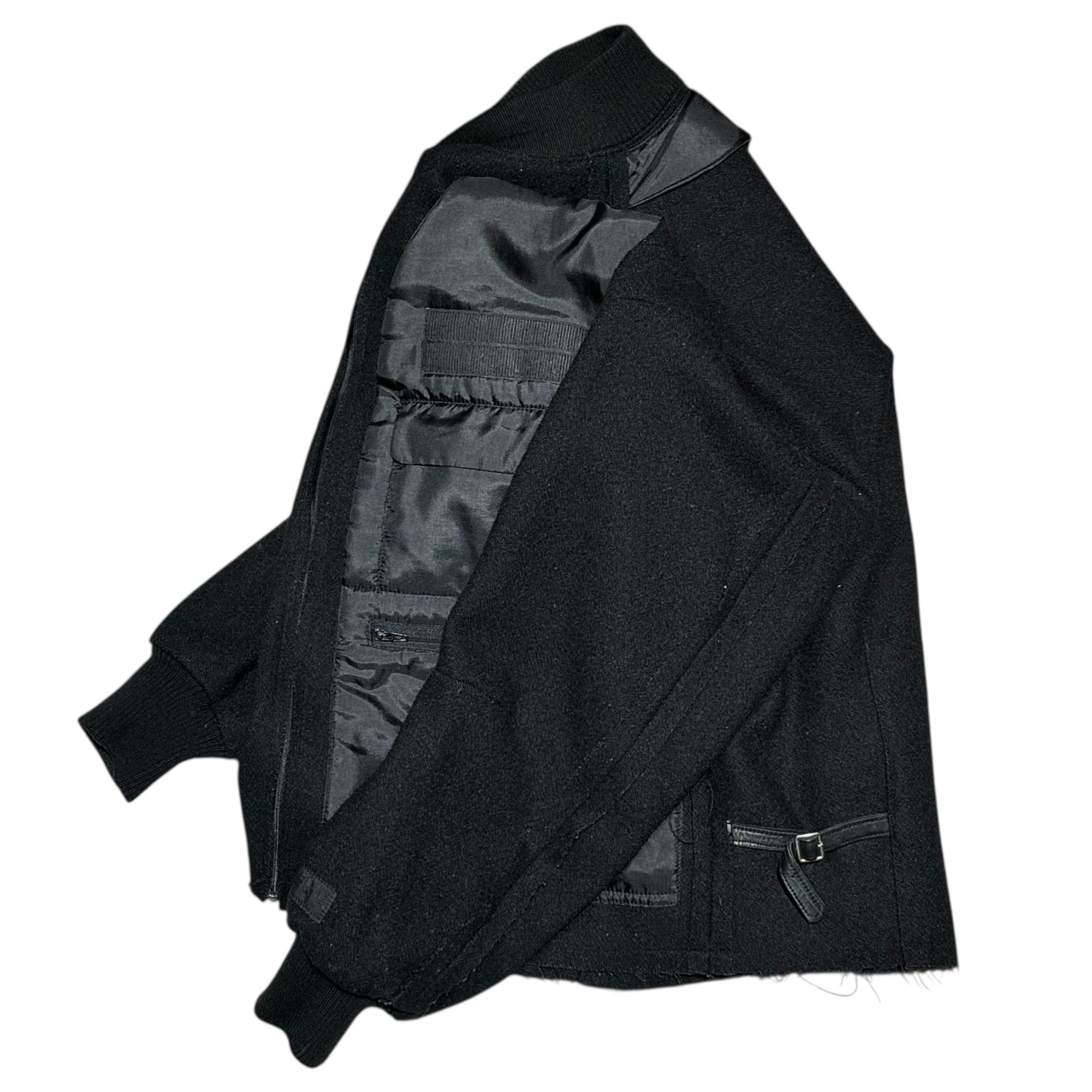 【SALE対象外】AFFA(エーエフエフエー) 90's Silk-Blend Felt Jacket 90年代 シルク切替 フェルト ジャケット FREE ブラック archive 稀少品