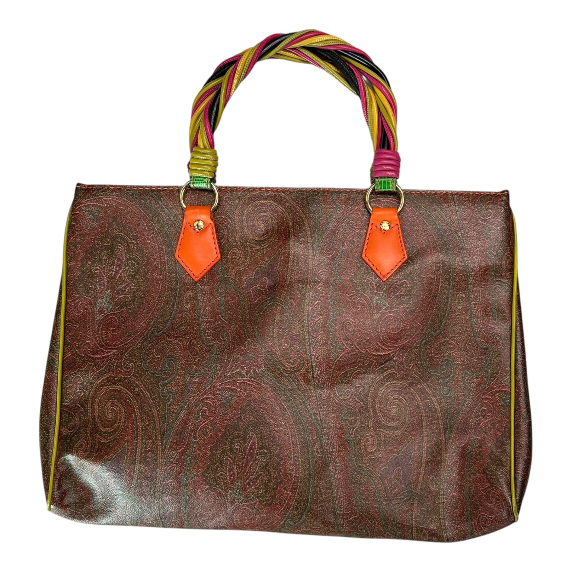 ETRO(エトロ) Multi-Color Handle Paisley Tote Bag マルチカラーハンドル ペイズリー トート バッグ 1968-9233 ブラウン
