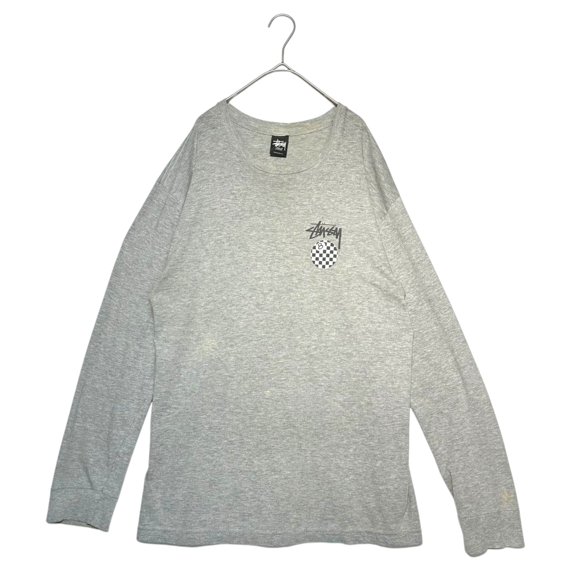 STUSSY(ステューシー) 00's Eight Ball Long Sleeve T-Shirt エイトボールロングスリーブTシャツ L グレー×ブラック