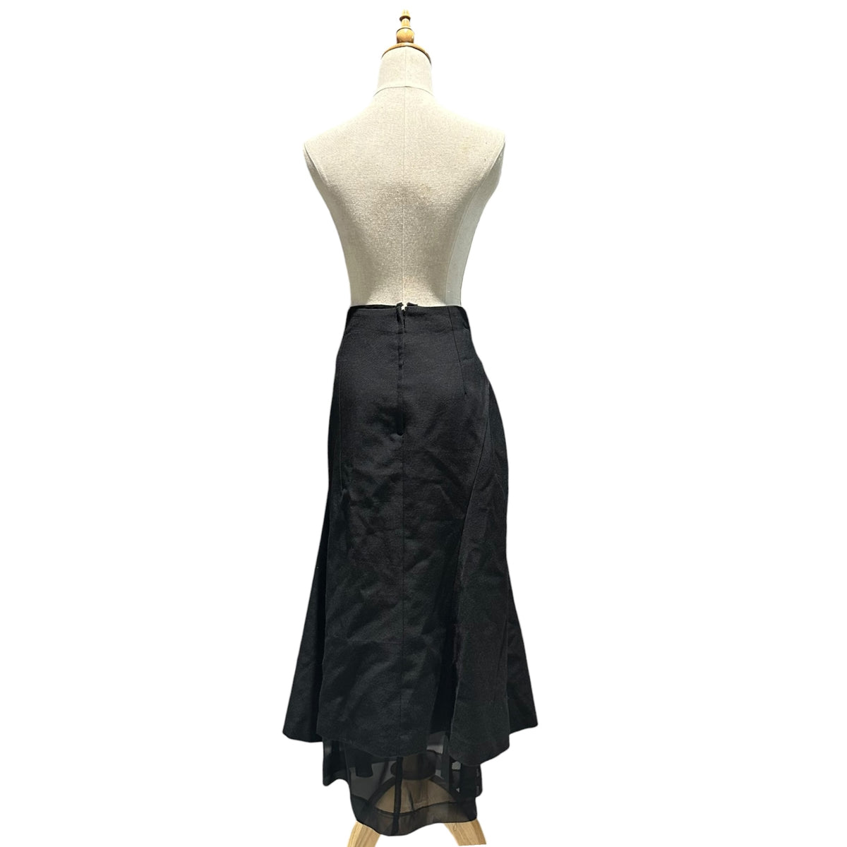 COMME des GARCONS(コムデギャルソン) 1997AW Sheer-Panel Wool Long Skirt シアー 切替 ウール ロング スカート GS-04009S S ブラック AD1997 90s アーカイブ