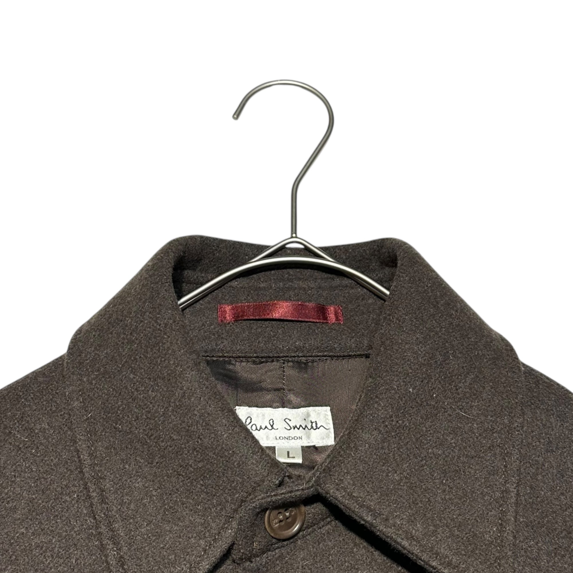 PAUL SMITH(ポールスミス) デザイン ウール ハーフコート L ブラウン
