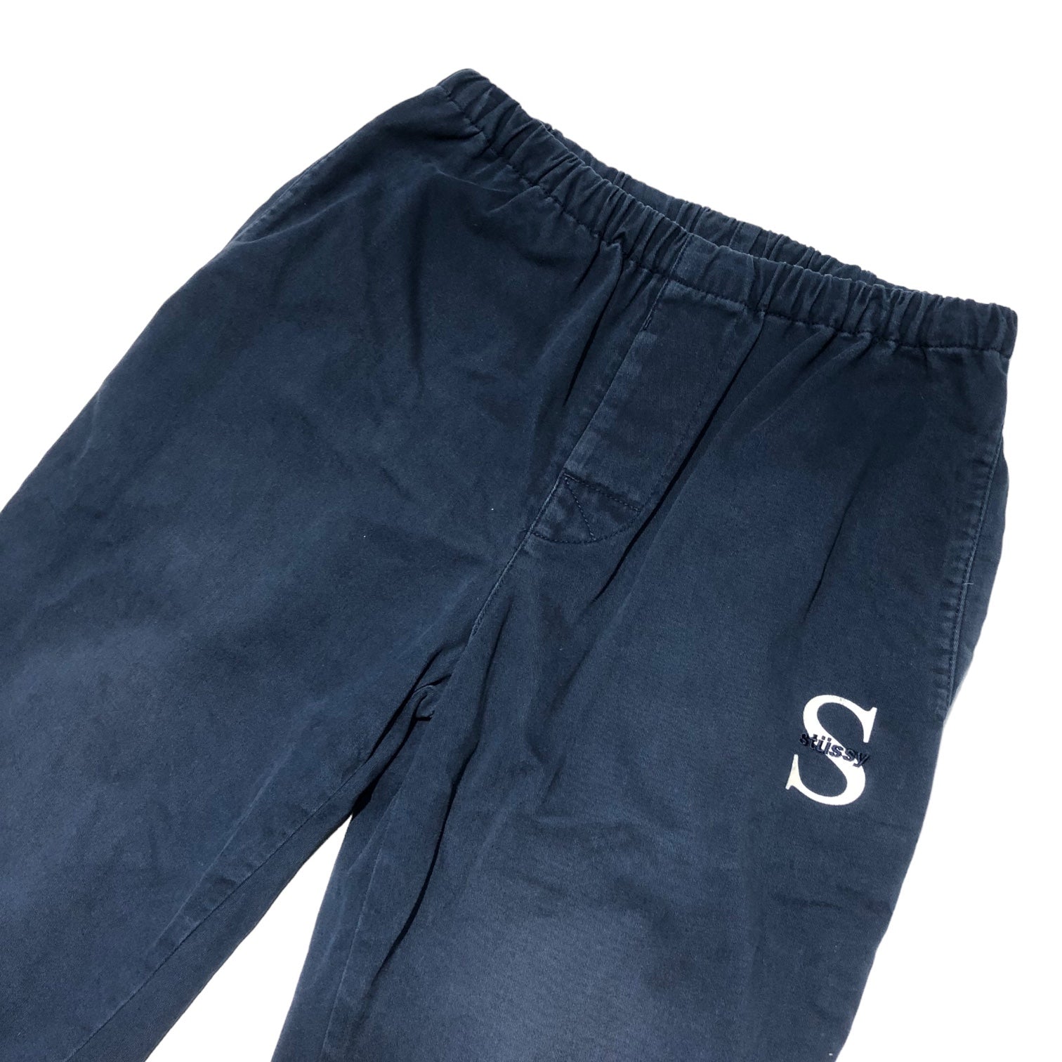 STUSSY(ステューシー) S logo side line easy pants ロゴ サイドライン イージー パンツ M ネイビー