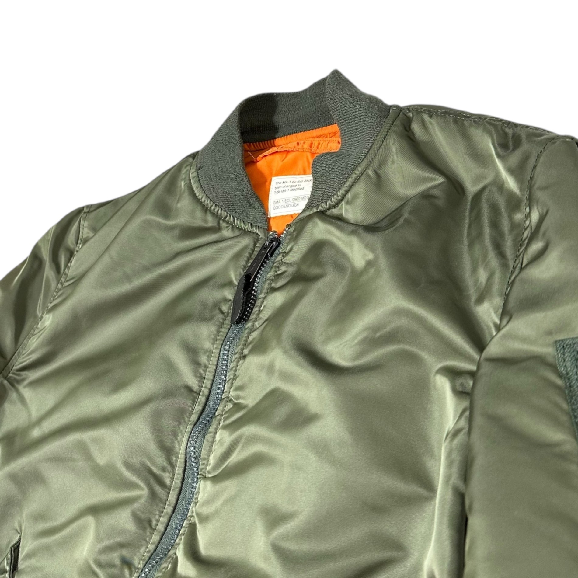 GOODENOUGH × ELECTRIC COTTAGE × TOMO(グッドイナフ × エレクトリックコテージ × トモ) Final sale items at ready made MA-1 TOMO's hand painting レディーメイド 最終販売 エムエーワン TOMO氏 ハンドペイント GMA-1-ECL-0902-MOD M-TALL セージグリーン 少数生産稀少品 2001's