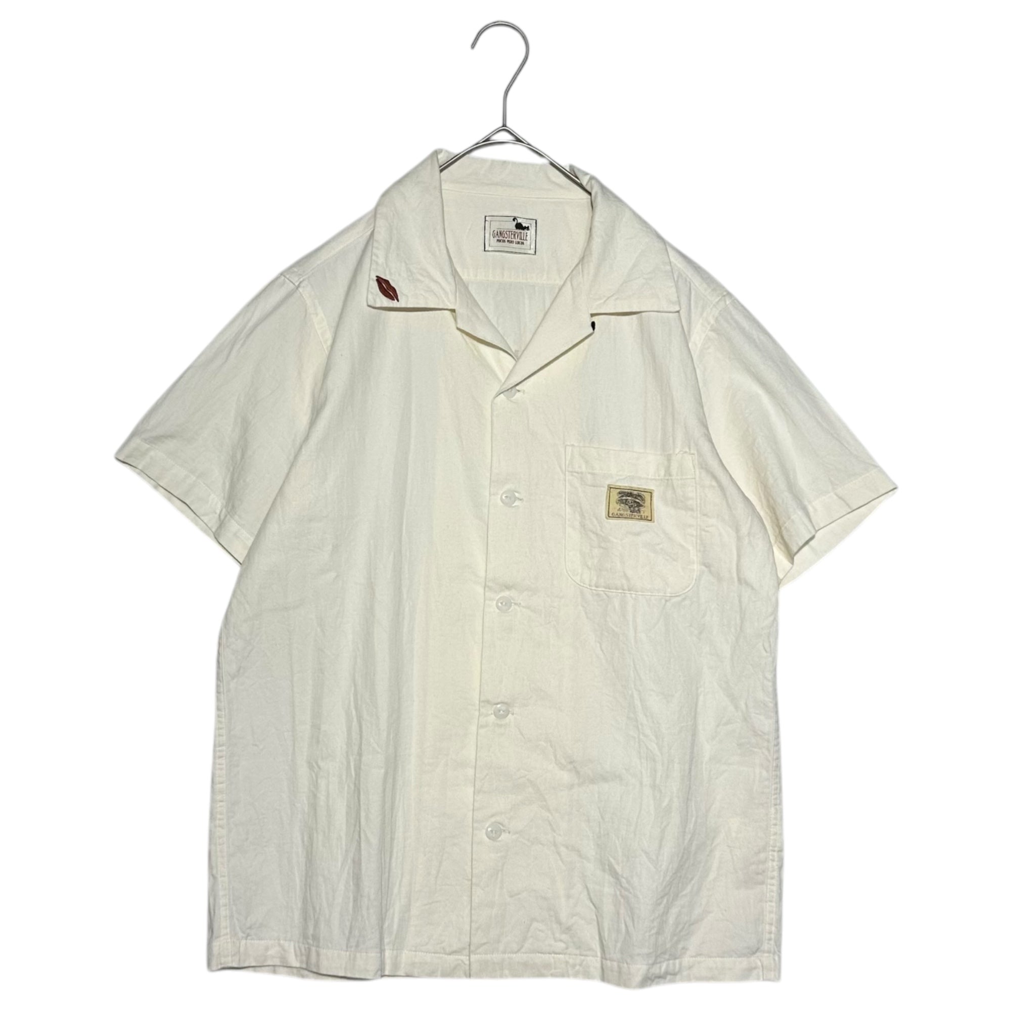 GANGSTERVILLE(ギャングスタービル) "Pussy Cat" Printed Open Collar S/S Shirt プリント オープンカラー 半袖 シャツ GSV-13SS-26 S ホワイト 開襟