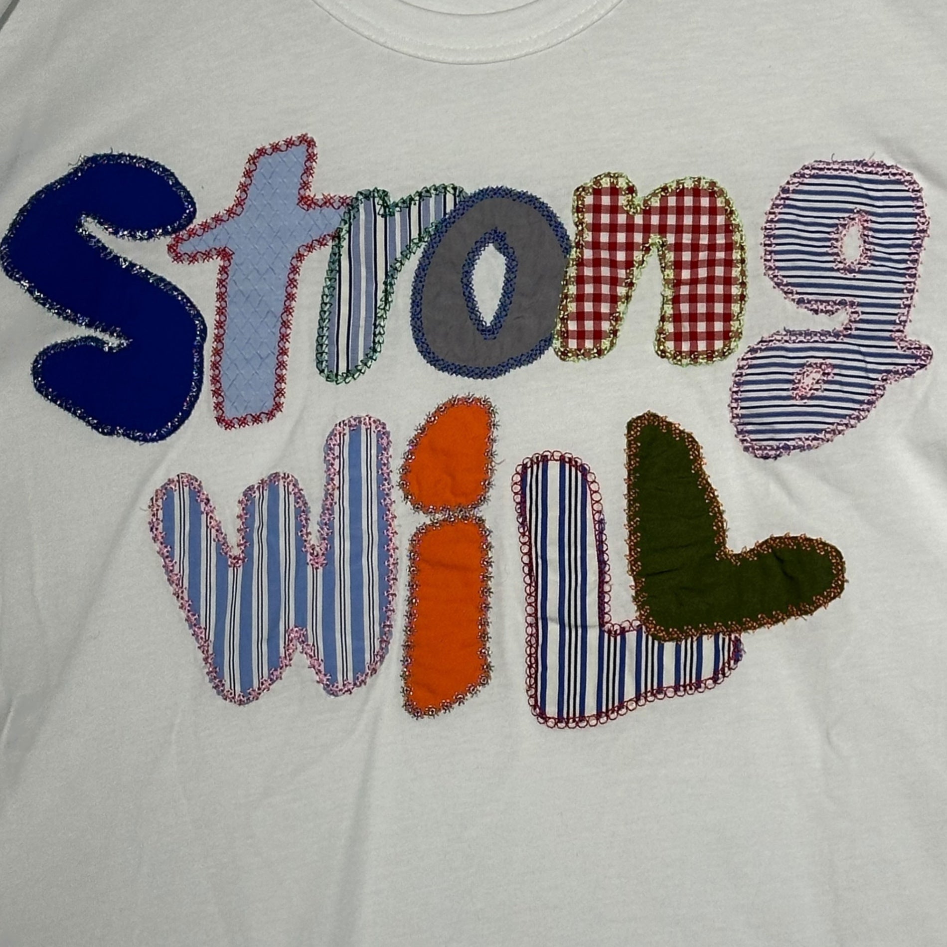COMME des GARCONS SHIRT(コムデギャルソンシャツ) 24AW cotton jersey plain with embroidery "STRONG WILL" 刺繍 長袖 Tシャツ FN-T003 M ホワイト カットソー