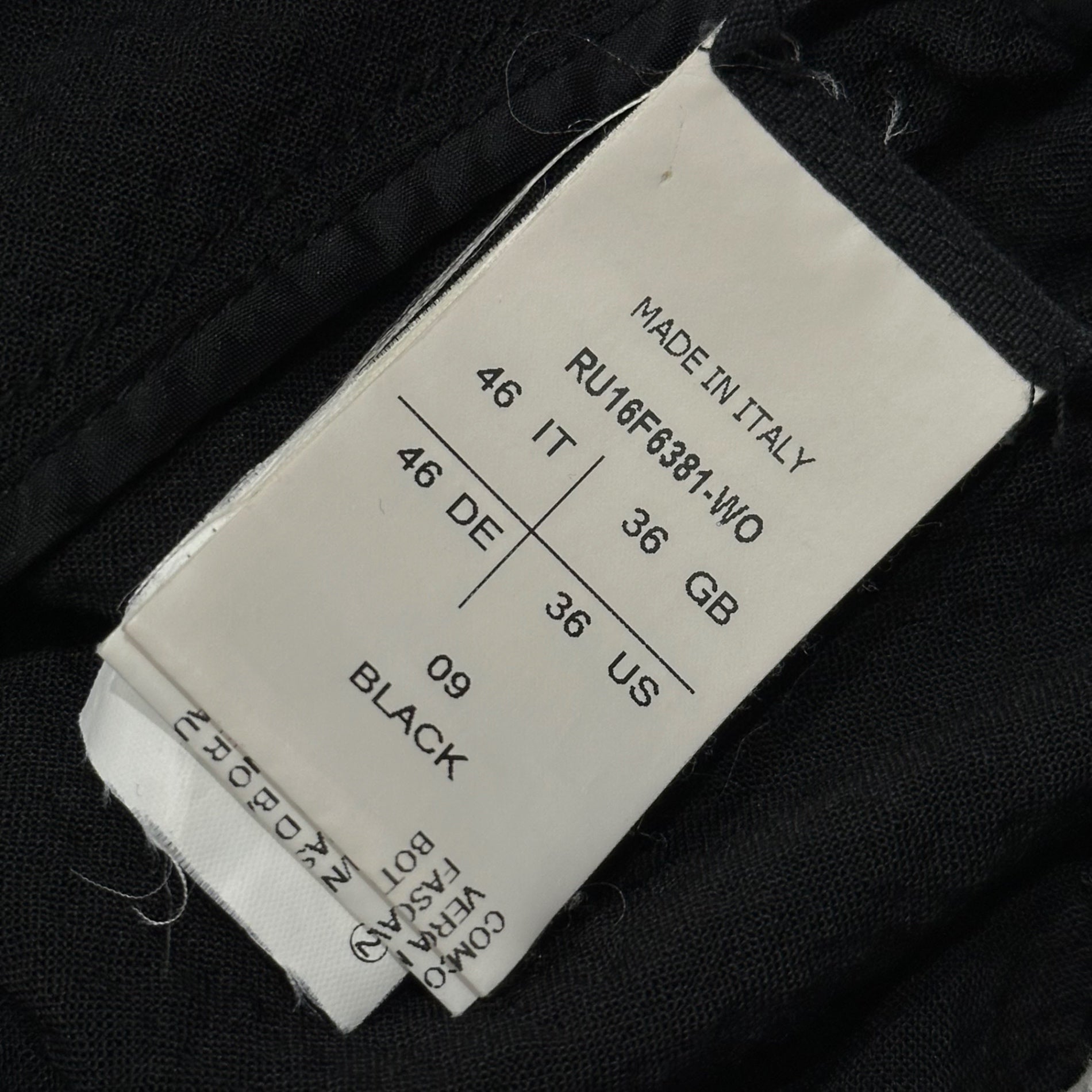 Rick Owens(リックオウエンス) 2016AW DRAWSTRING CROPPED PANTS ドローストリング クロップド サルエル パンツ RU16F6381-WO 46 ブラック Mastodon Seersucker