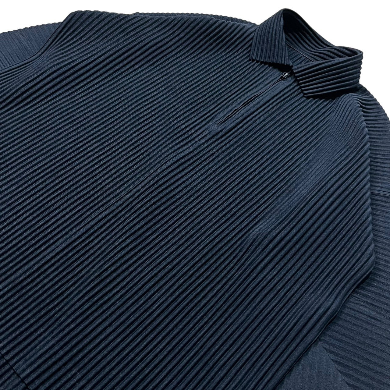 HOMME PLISSE ISSEY MIYAKE(オムプリッセイッセイミヤケ) HALF-ZIP PLEATS PULLOVER SHIRT ハーフジッププリーツプルオーバーシャツ HP13JM124 SIZE 2(M) ネイビー