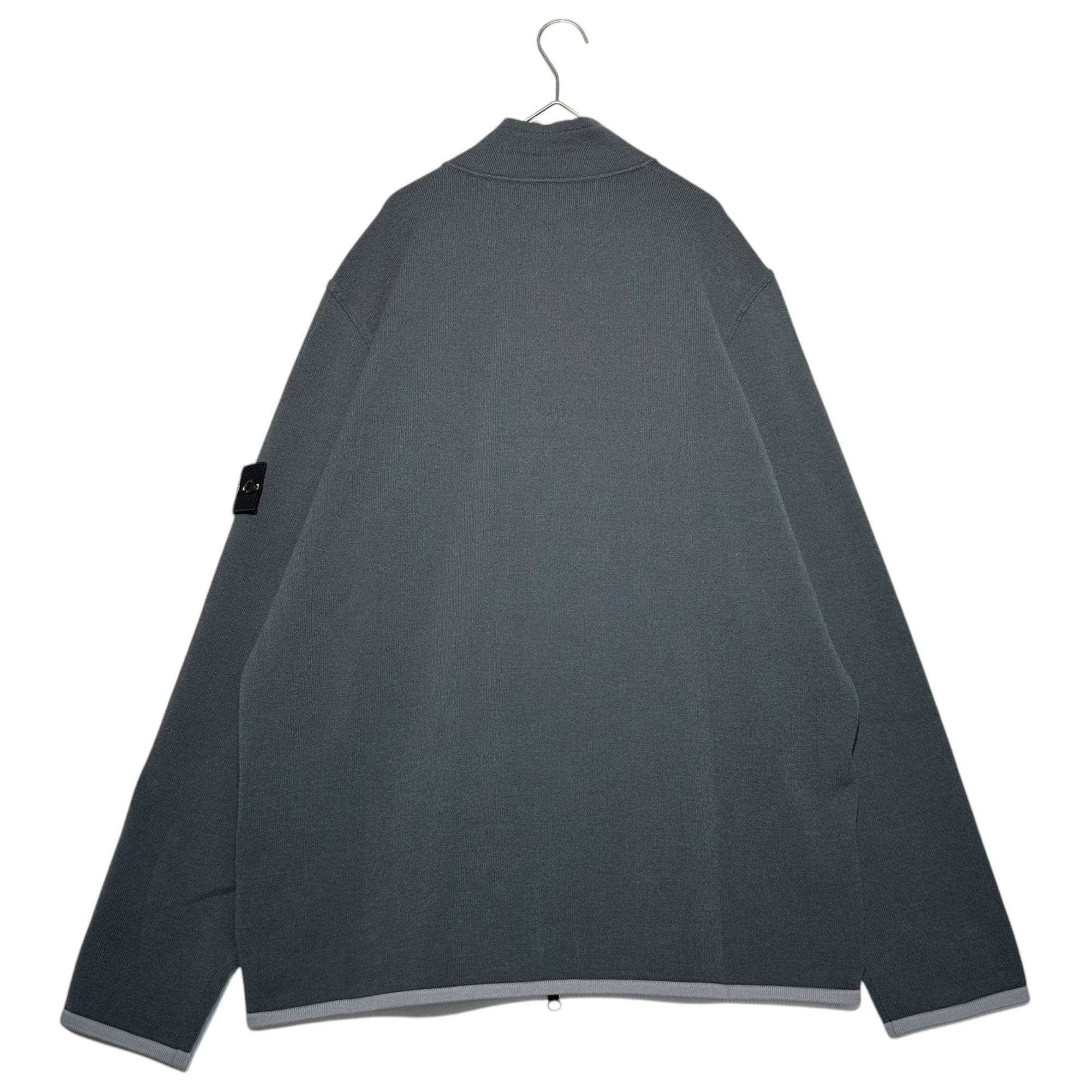 STONE ISLAND(ストーンアイランド) 23AW Compass-Patch High-Neck Zipped Cardigan Jacket ドライバーズ ニット 7915503A1 XXL グレー ニット ブルゾン カーディガン ジャケット