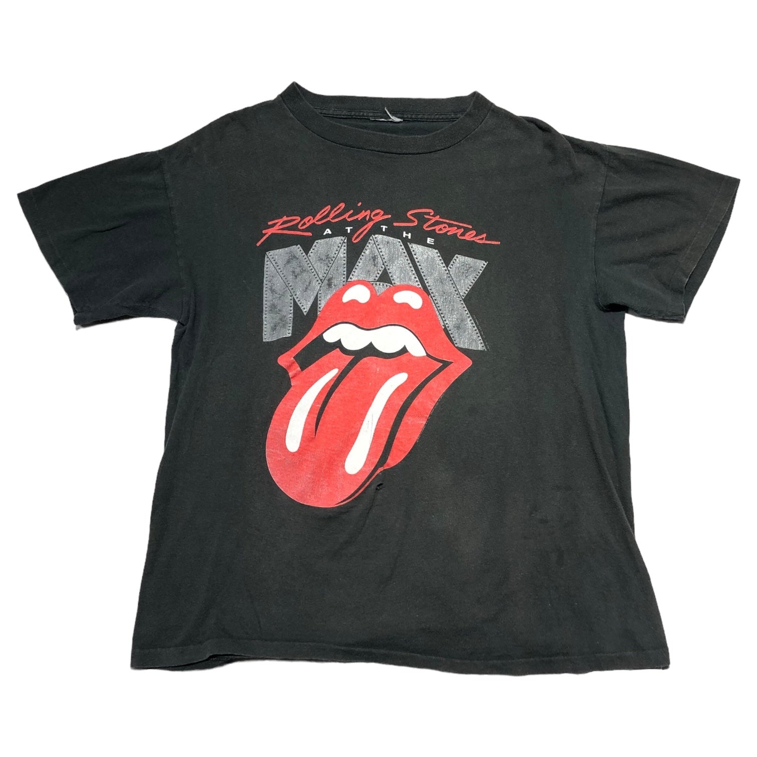 ROLLING STONES(ローリングストーン) 1989 © ”At the MAX” vintage band T-shirt ヴィンテージ バンド Tシャツ 表記無し(S程度) グレー