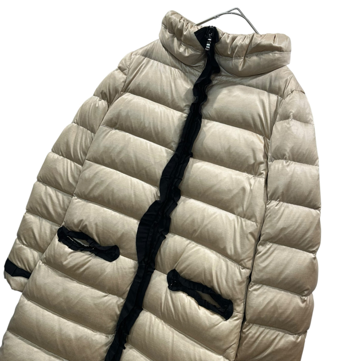 LANVIN en Bleu(ランバンオンブルー) Raccoon Fur-Trimmed Hooded Down Coat ラグーンファー フーデッド ダウン コート 3406108 36(S程度) ベージュ ジャケット