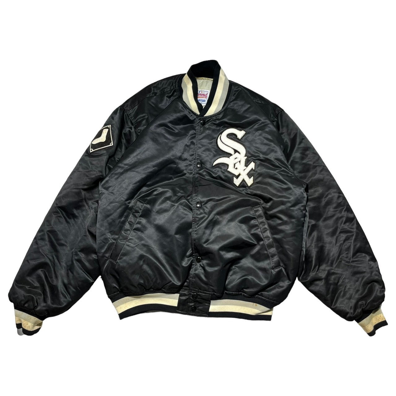 STARTER(スターター) white sox stadium jacket ホワイトソックス スタジャン L ブラック×ホワイト