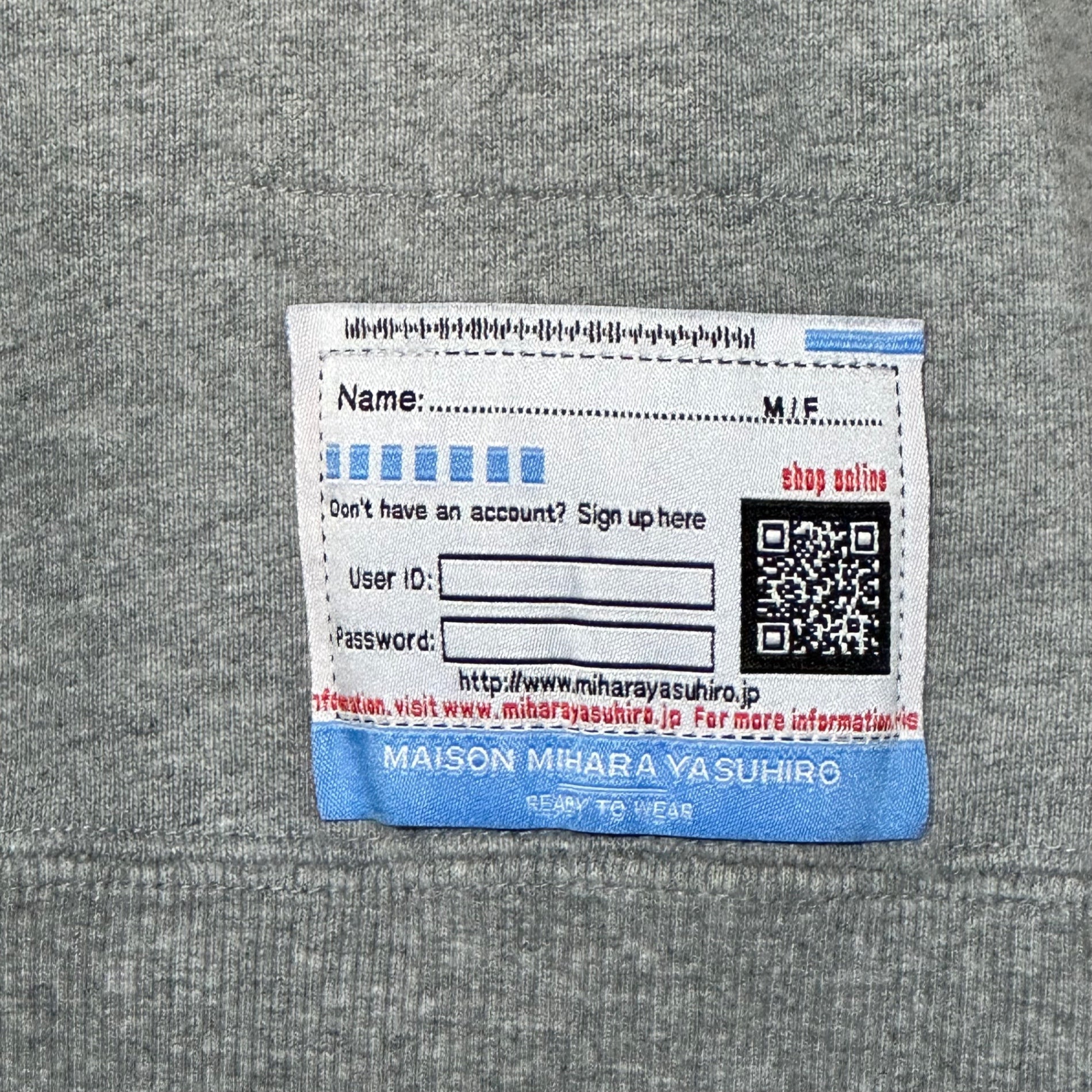 Maison MIHARA YASUHIRO(メゾンミハラヤスヒロ) 23AW Bear Printed Pullover ベアー プリント プルオーバー スウェット A11PO713 48 グレー