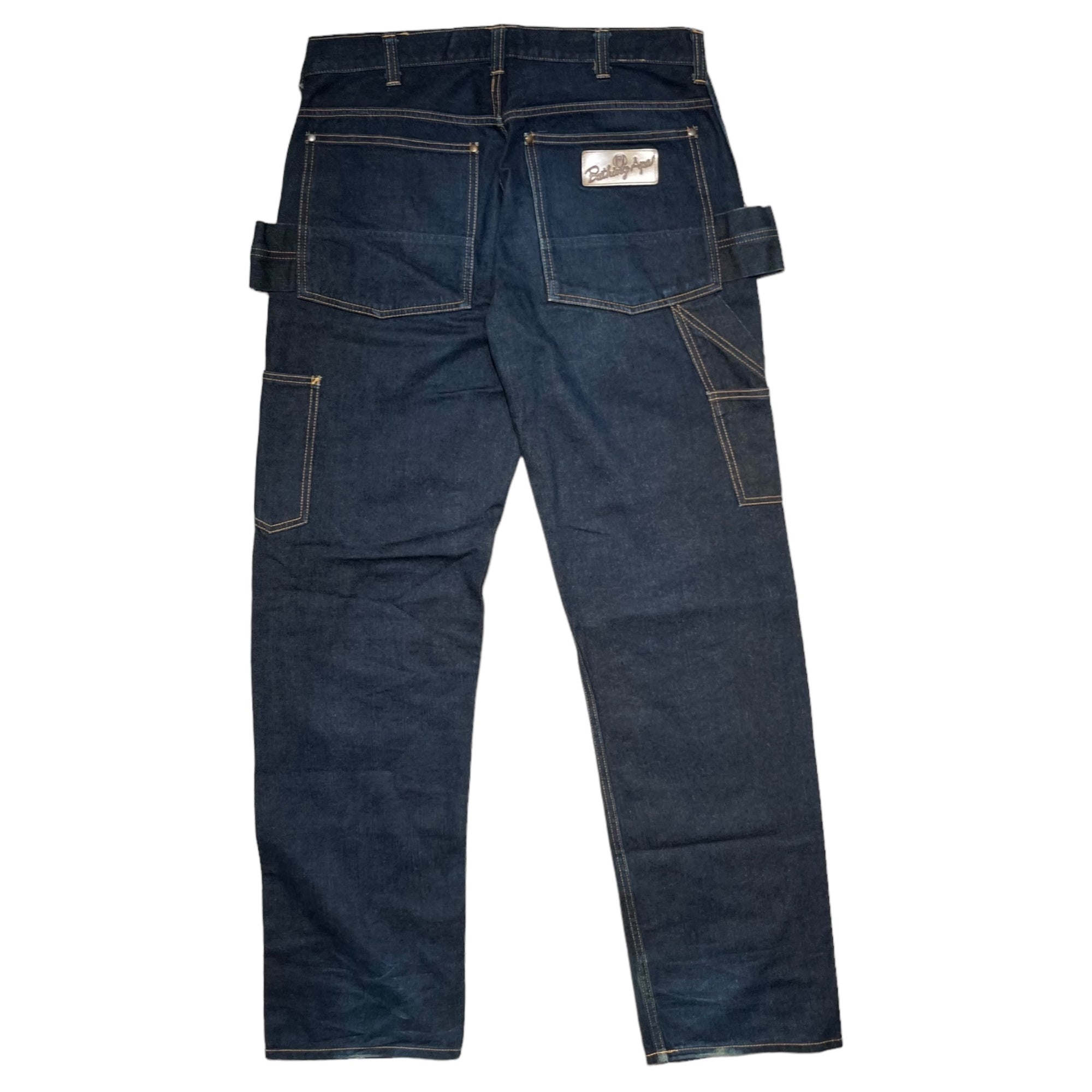A BATHING APE(アベイシングエイプ) 00's Double knee denim painter pants ダブルニー ポケット デニム ペインター パンツ L インディゴ Y2K
