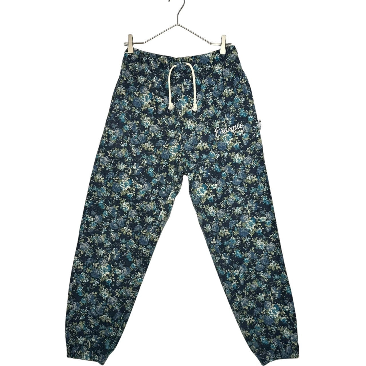 EXAMPLE(エグザンプル) FLOWER CANVAS PANTS フラワー キャンバス パンツ M ブルー ジョガー 花柄