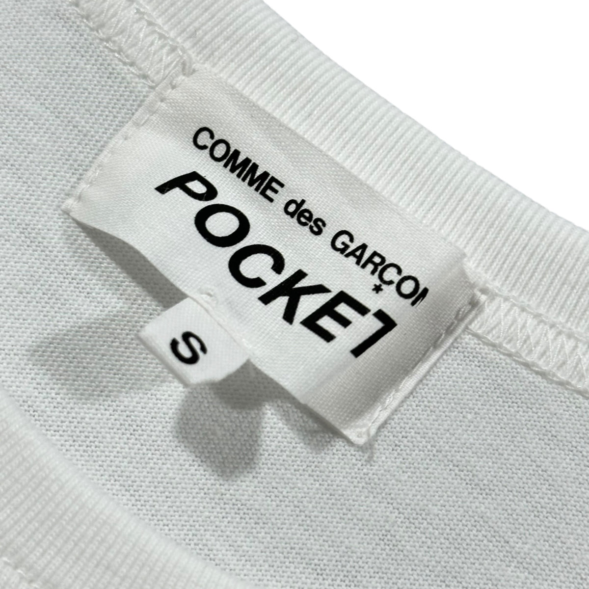COMME des GARCONS POCKET(コムデギャルソンポケット) 2011SS Pocket Graphic & Double-Pocket Crew Neck T-Shirt ポケットグラフィック & 2連ポケット クルーネック Tシャツ 2G-T003 S ホワイト×ブラック AD2011