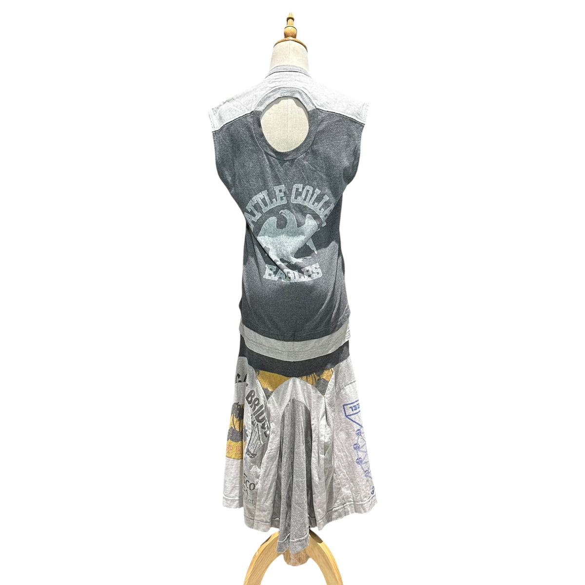 JUNYA WATANABE COMME des GARCONS(ジュンヤワタナベコムデギャルソン) 2006SS Reconstructed Docking Sleeveless Dress 再構築 ドッキング ノースリーブ ワンピース JQ-O017 SS グレー AD2005 00s アーカイブ コレクションLOOK14着用 稀少